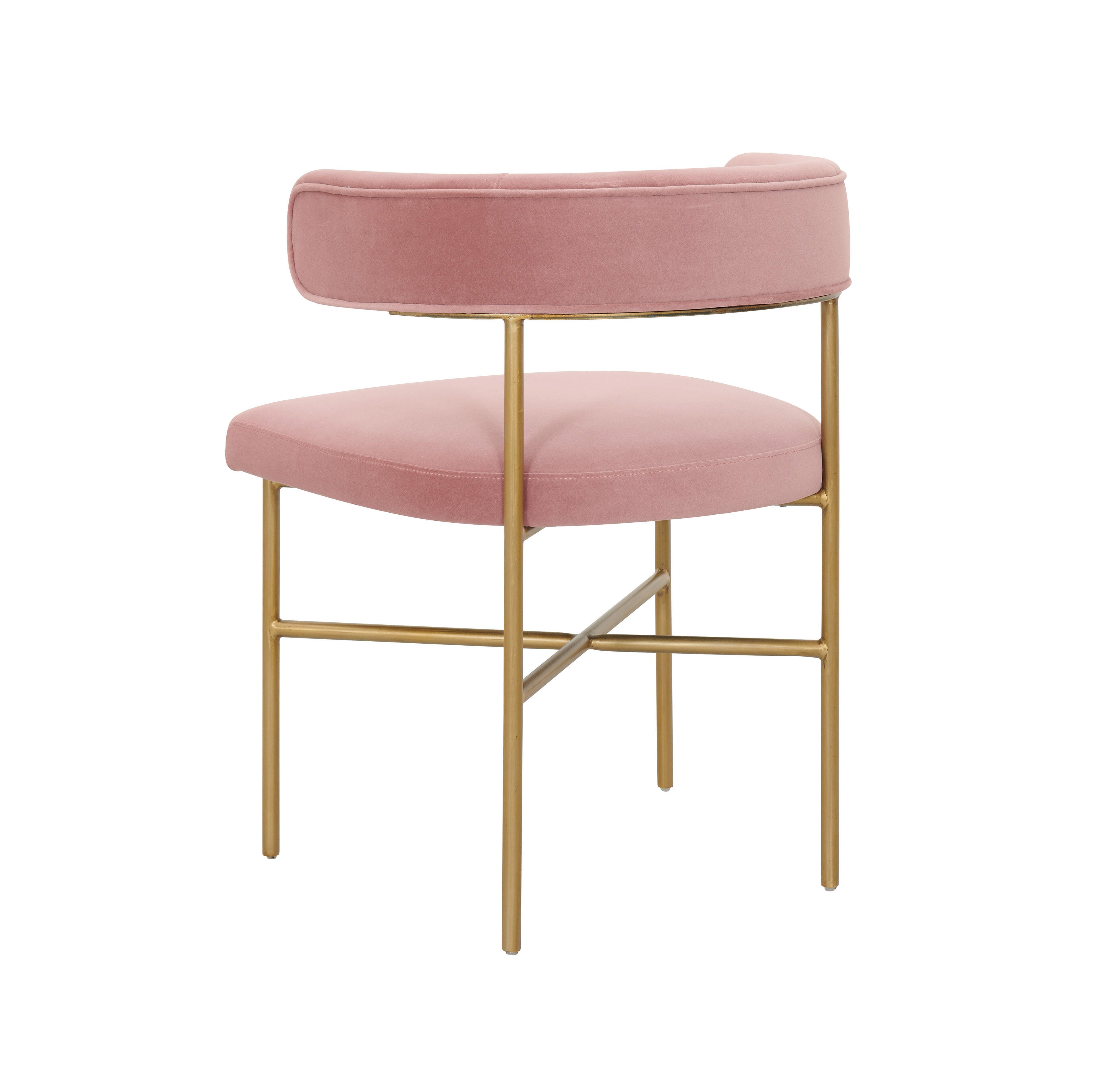 TOV Furniture Kim Performance Blush Velvet Chair, Blush, large