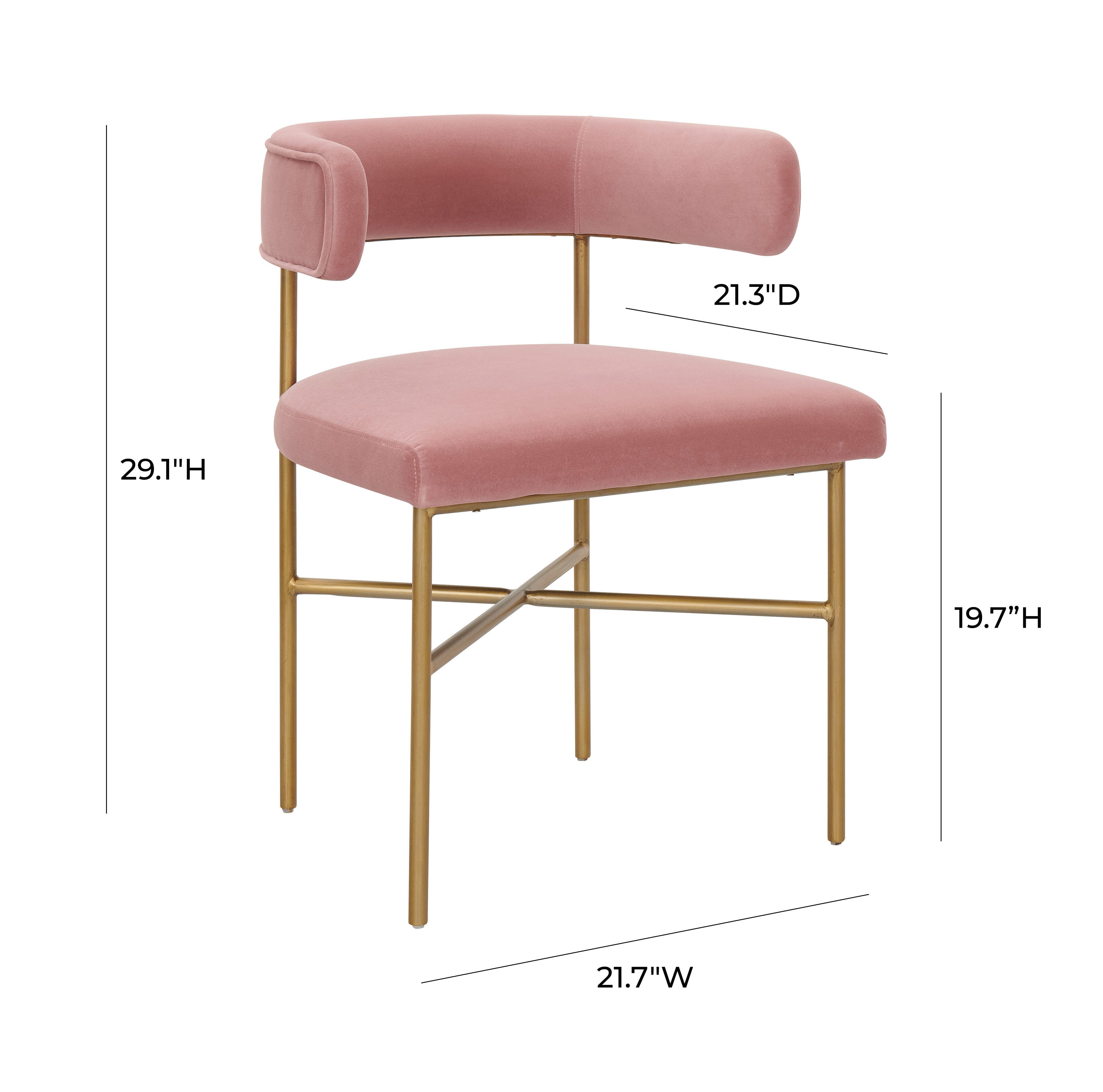 TOV Furniture Kim Performance Blush Velvet Chair, Blush, large
