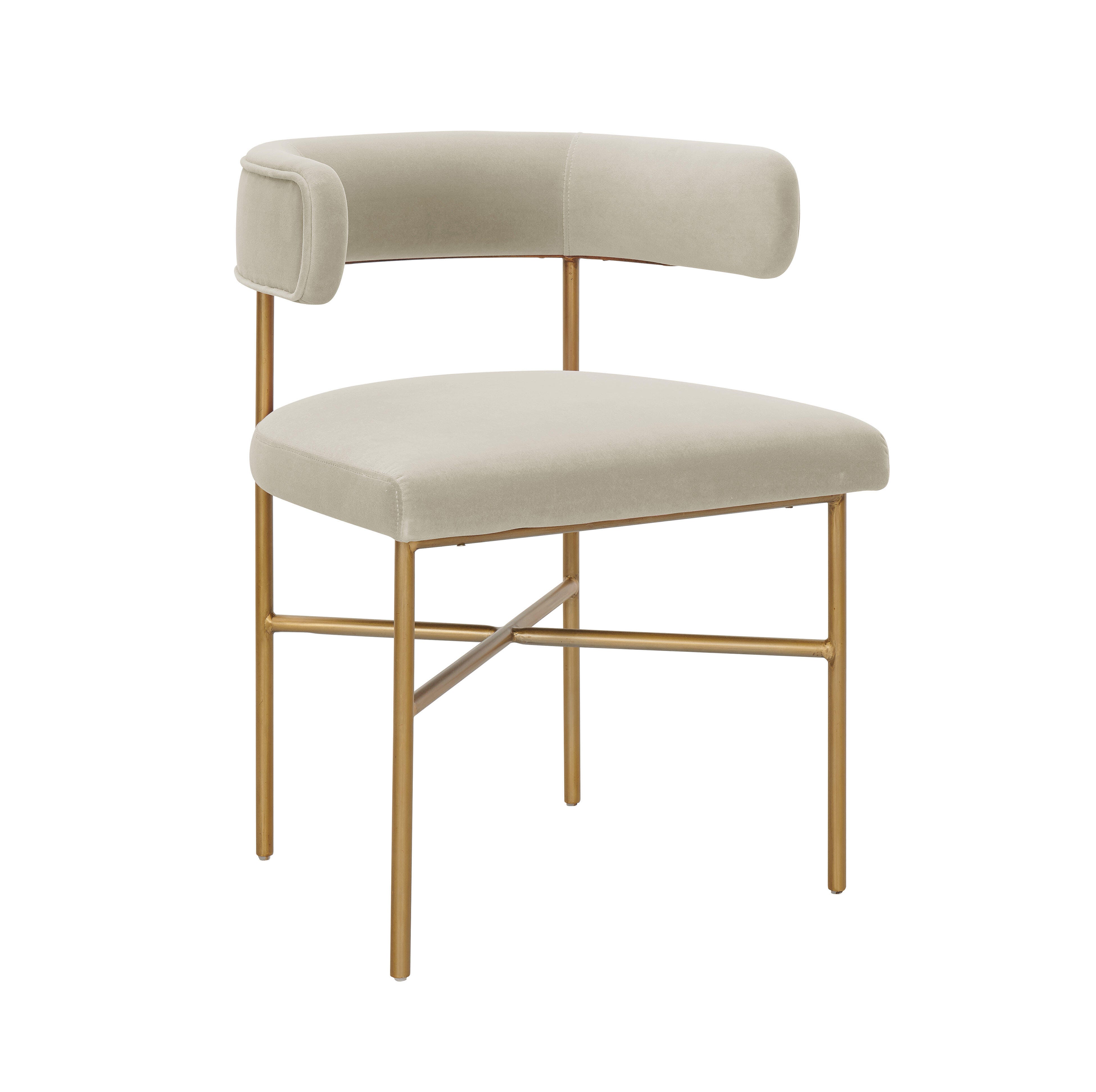 TOV Furniture Kim Performance Cream Velvet Chair, Cream, large