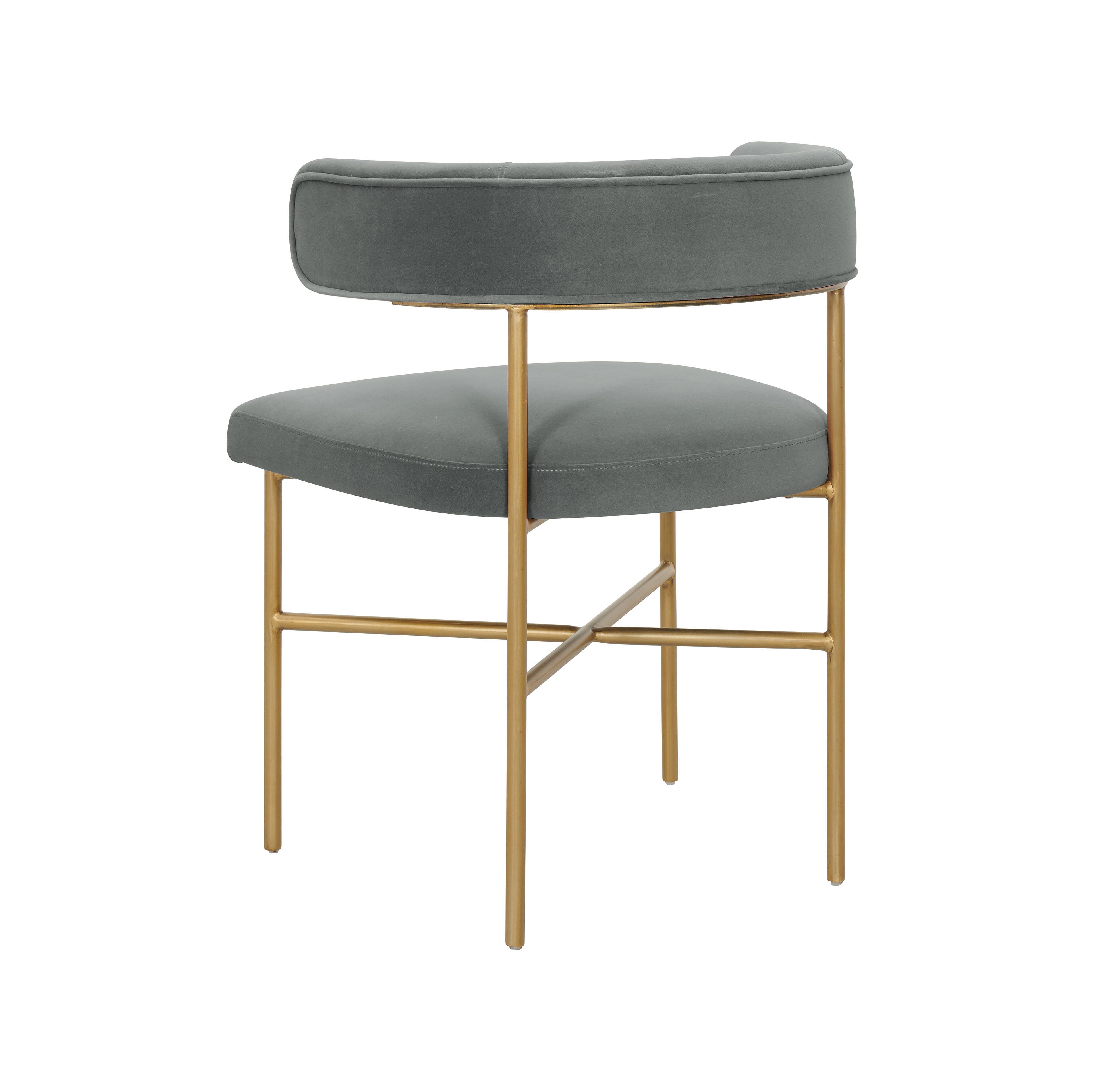 TOV Furniture Kim Kim Performance Gray Velvet Chair, Gray, large