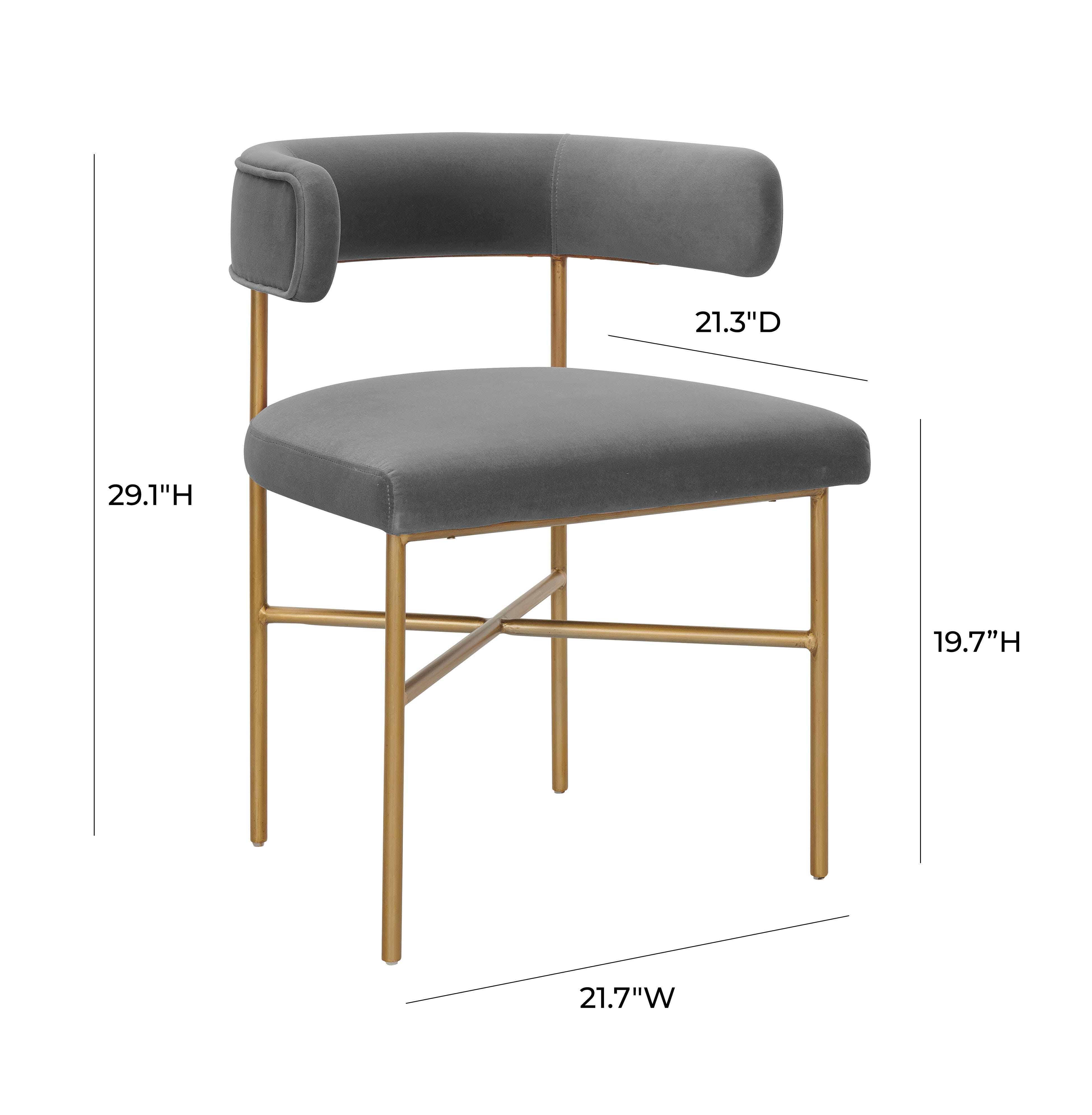 TOV Furniture Kim Kim Performance Gray Velvet Chair, Gray, large