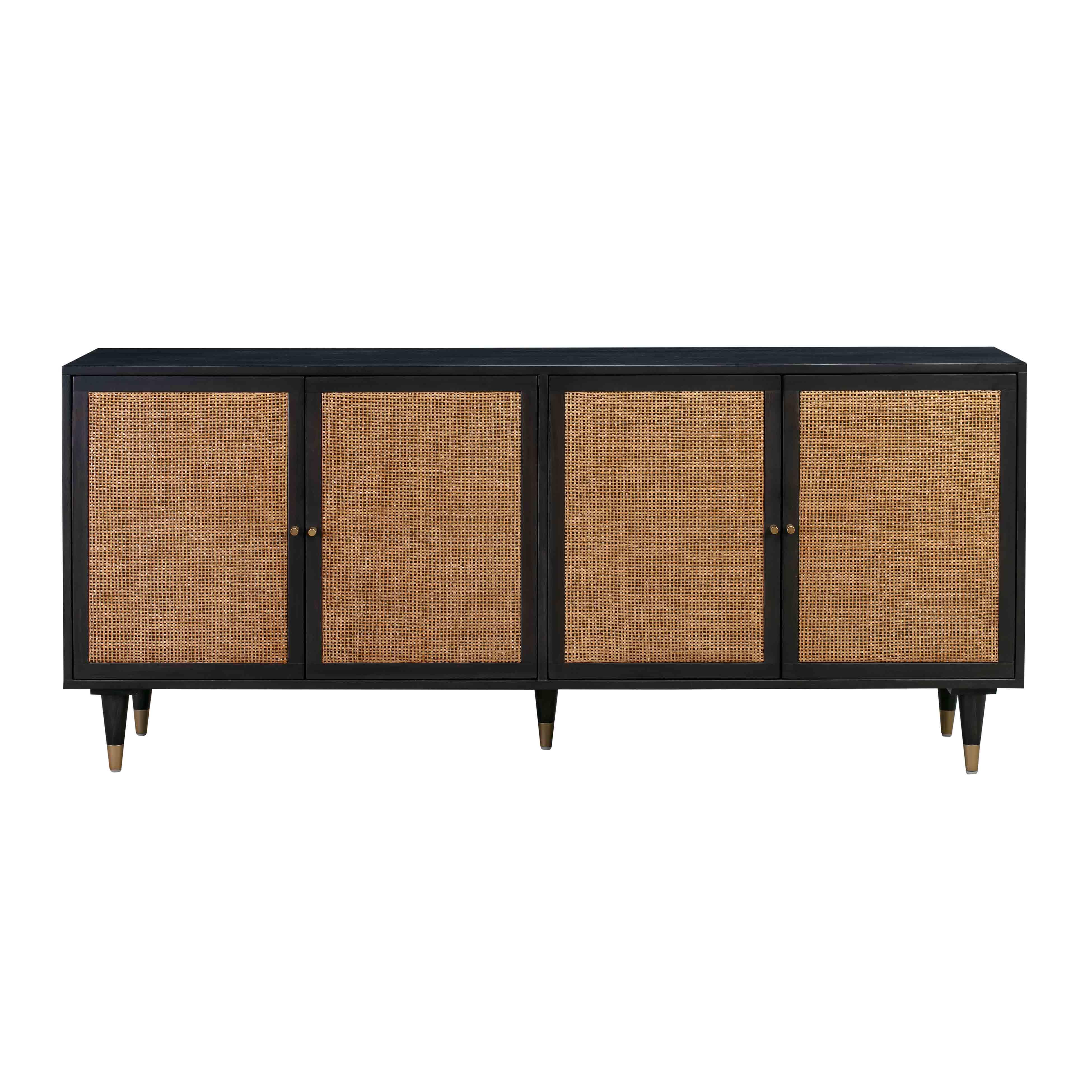 TOV Funiture Sierra Noir Sideboard, Black/Brown, large