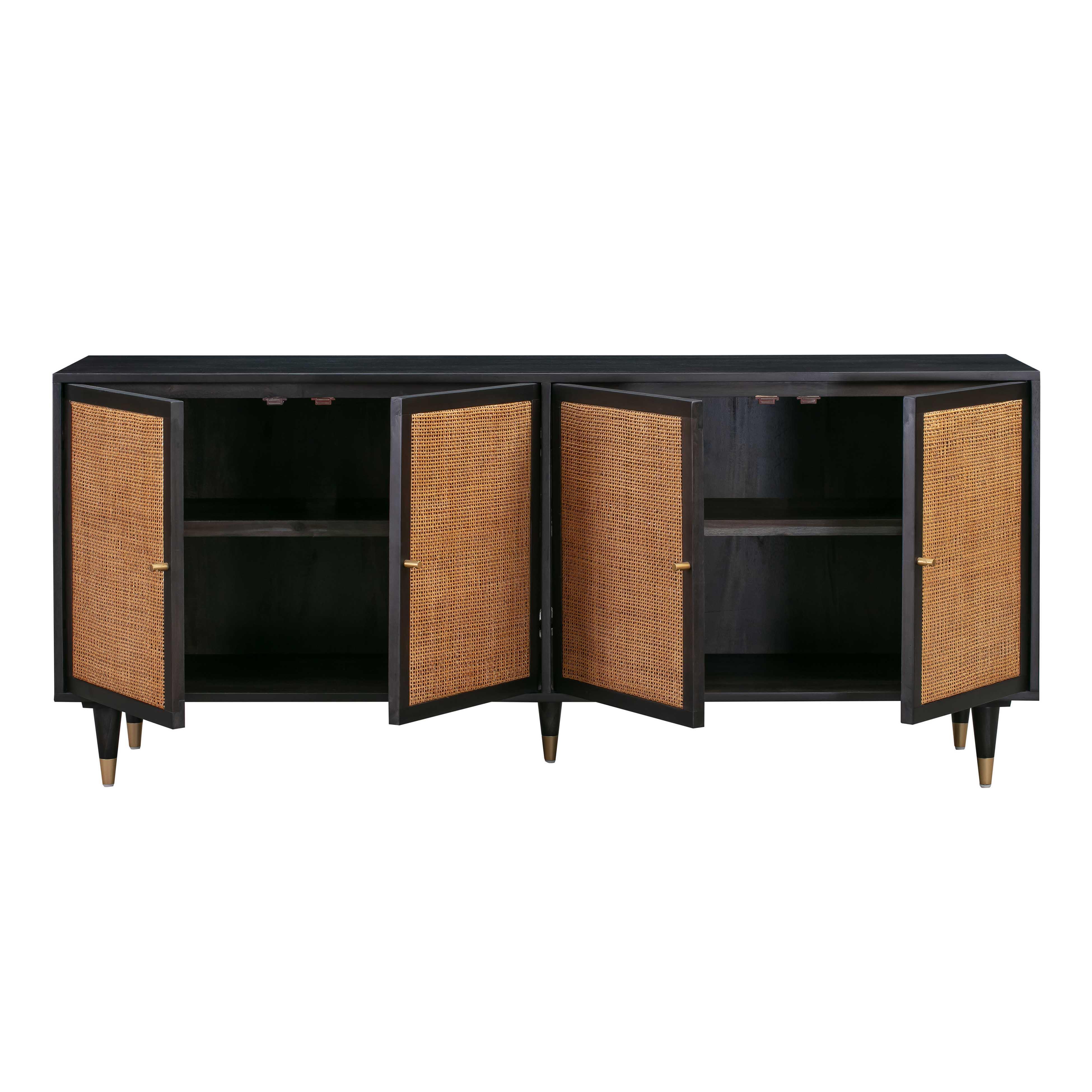 TOV Funiture Sierra Noir Sideboard, Black/Brown, large