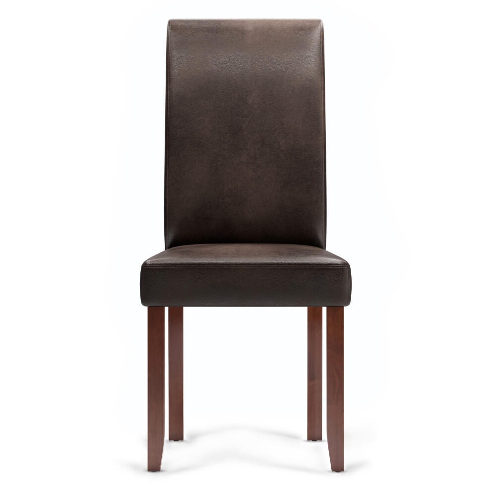 Simpli Home Acadian Contemporary Parson Dining Chair (Set of 2), Brown, large