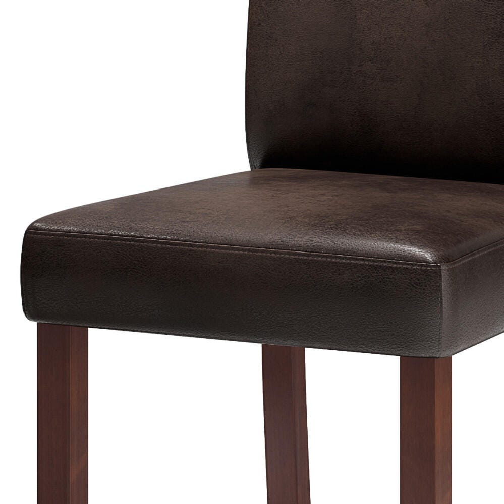 Simpli Home Acadian Contemporary Parson Dining Chair (Set of 2), Brown, large