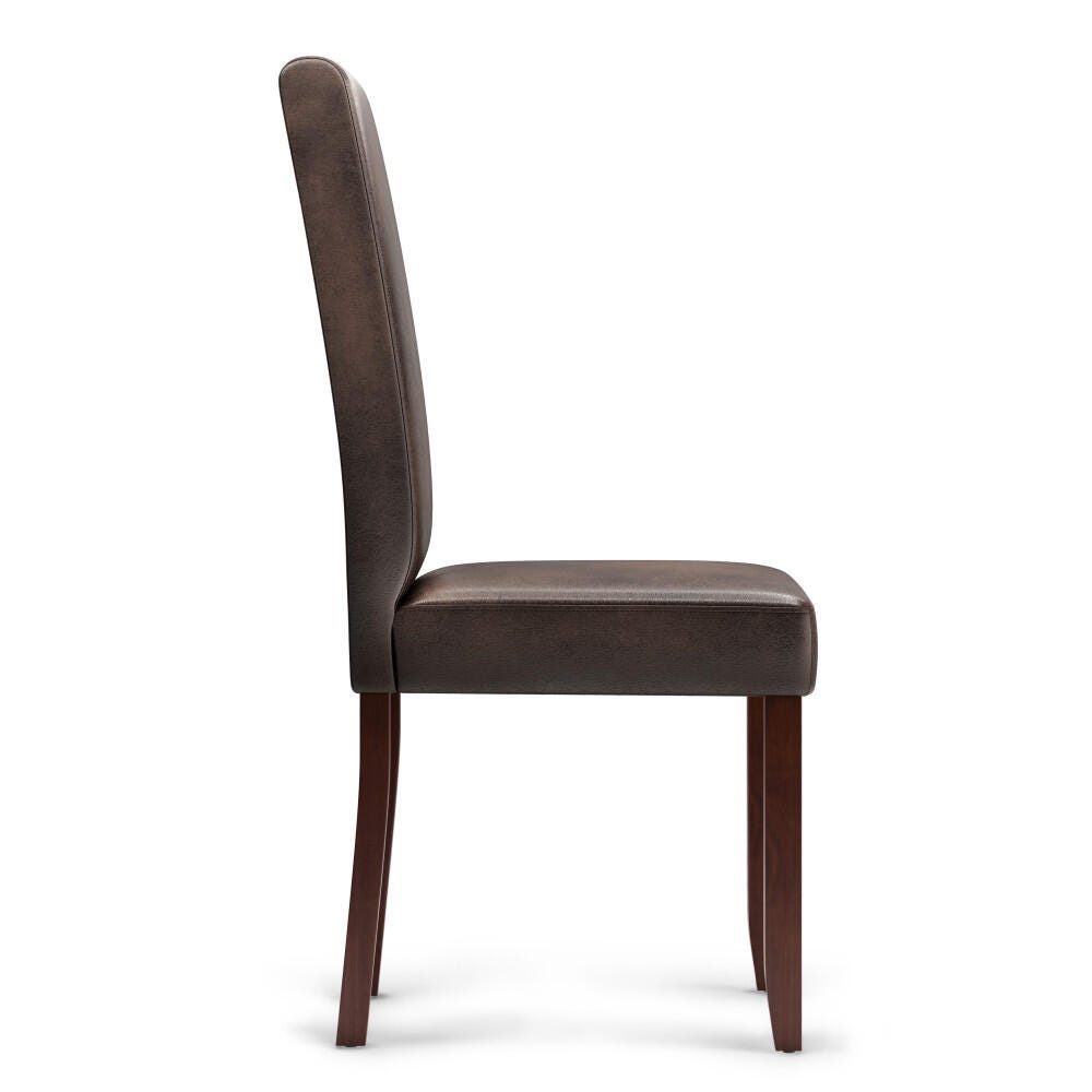 Simpli Home Acadian Contemporary Parson Dining Chair (Set of 2), Brown, large