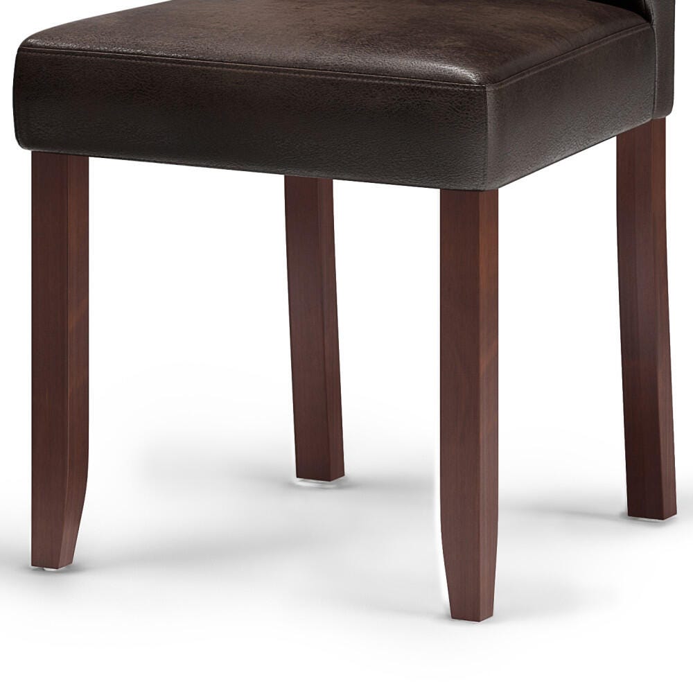 Simpli Home Acadian Contemporary Parson Dining Chair (Set of 2), Brown, large