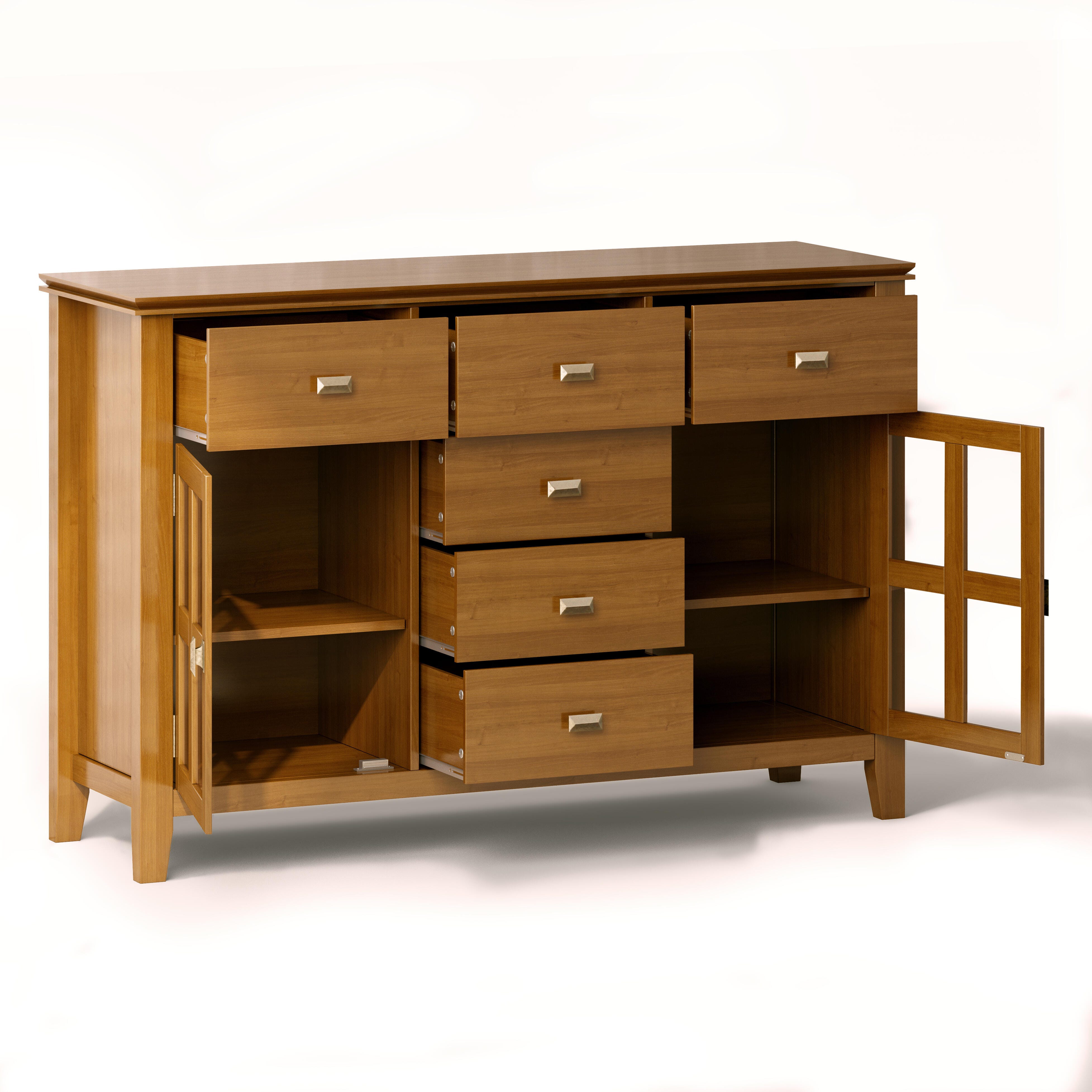 Simpli Home Artisan Buffet, Honey Brown, large
