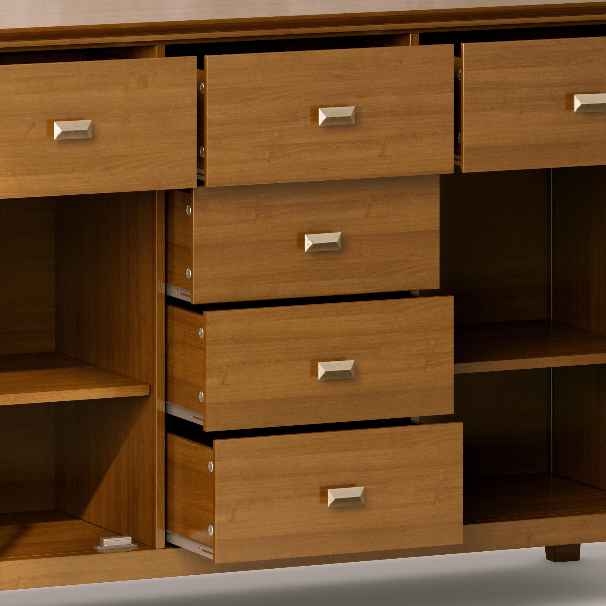 Simpli Home Artisan Buffet, Honey Brown, large