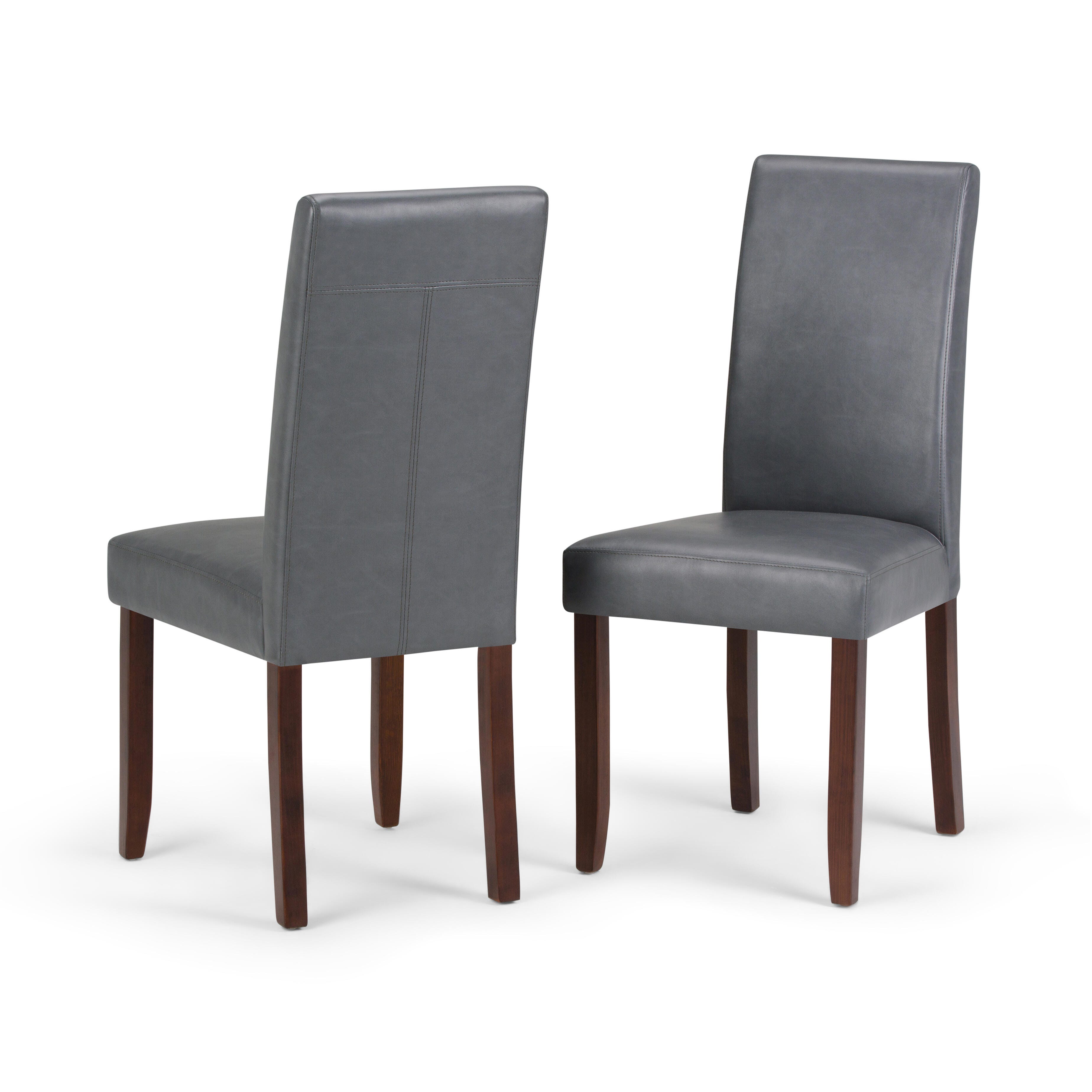 Simpli Home Acadian Parson Dining Chair (Set of 2), Stone Gray, large