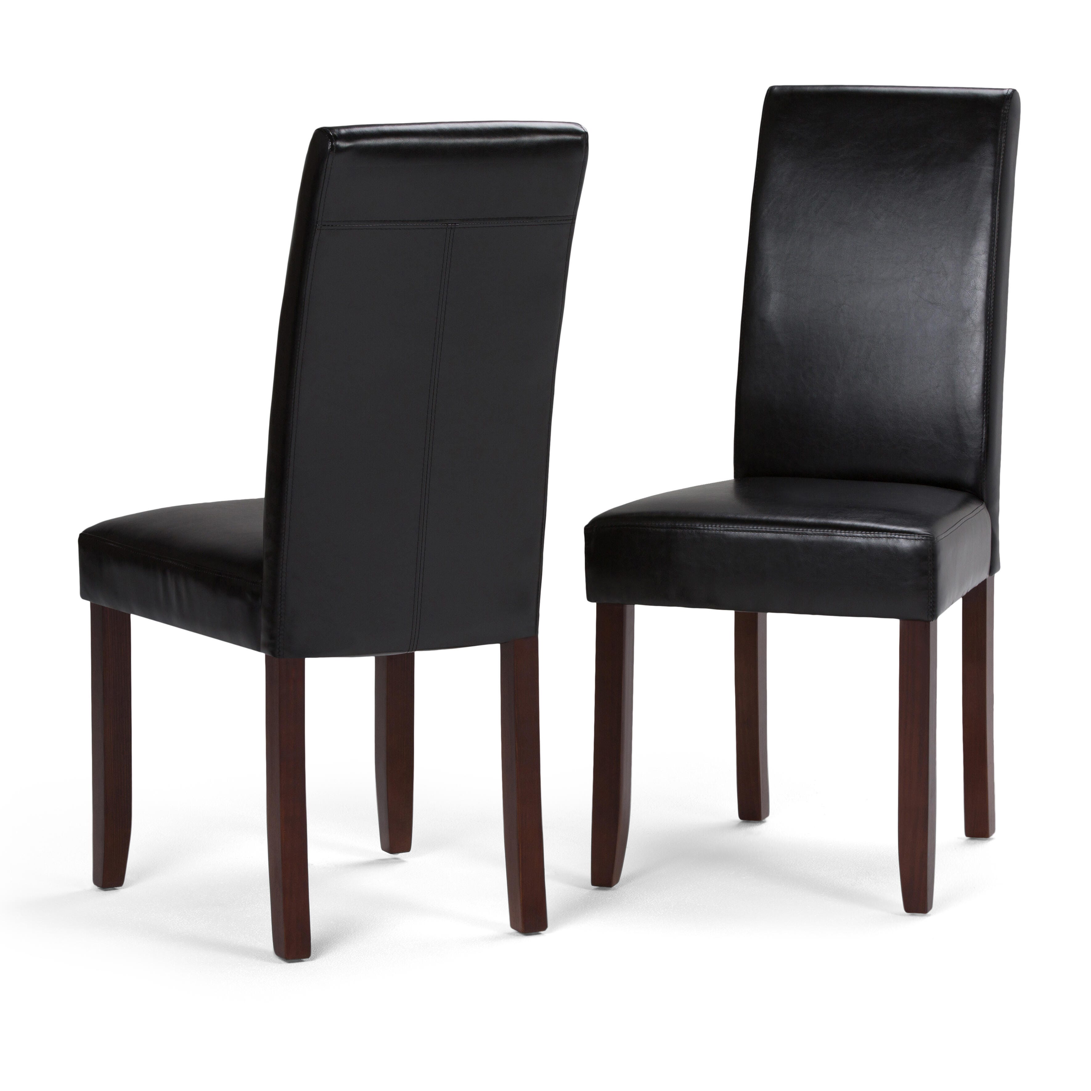 Simpli Home Acadian Parson Dining Chair (Set of 2), Midnight Black, large