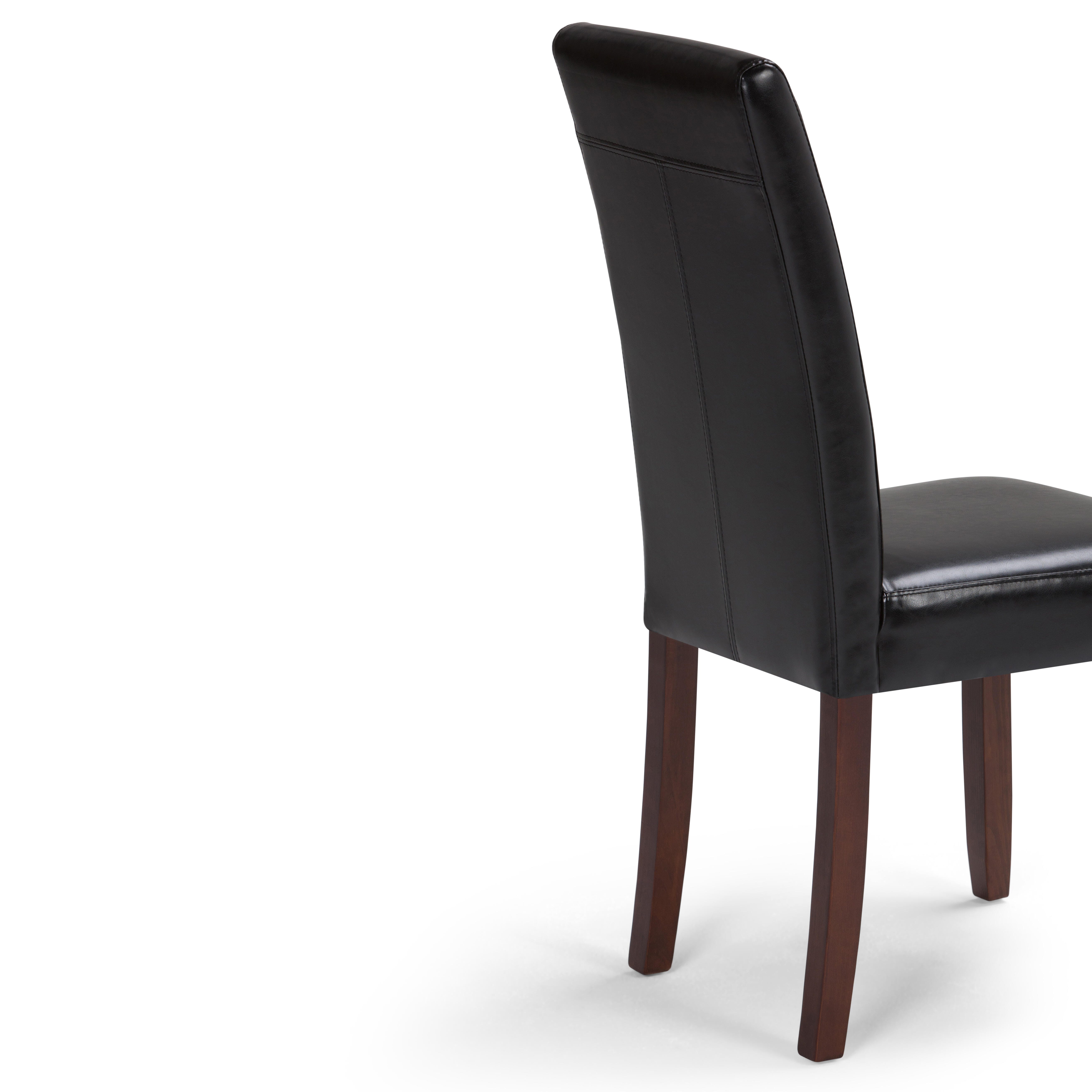 Simpli Home Acadian Parson Dining Chair (Set of 2), Midnight Black, large