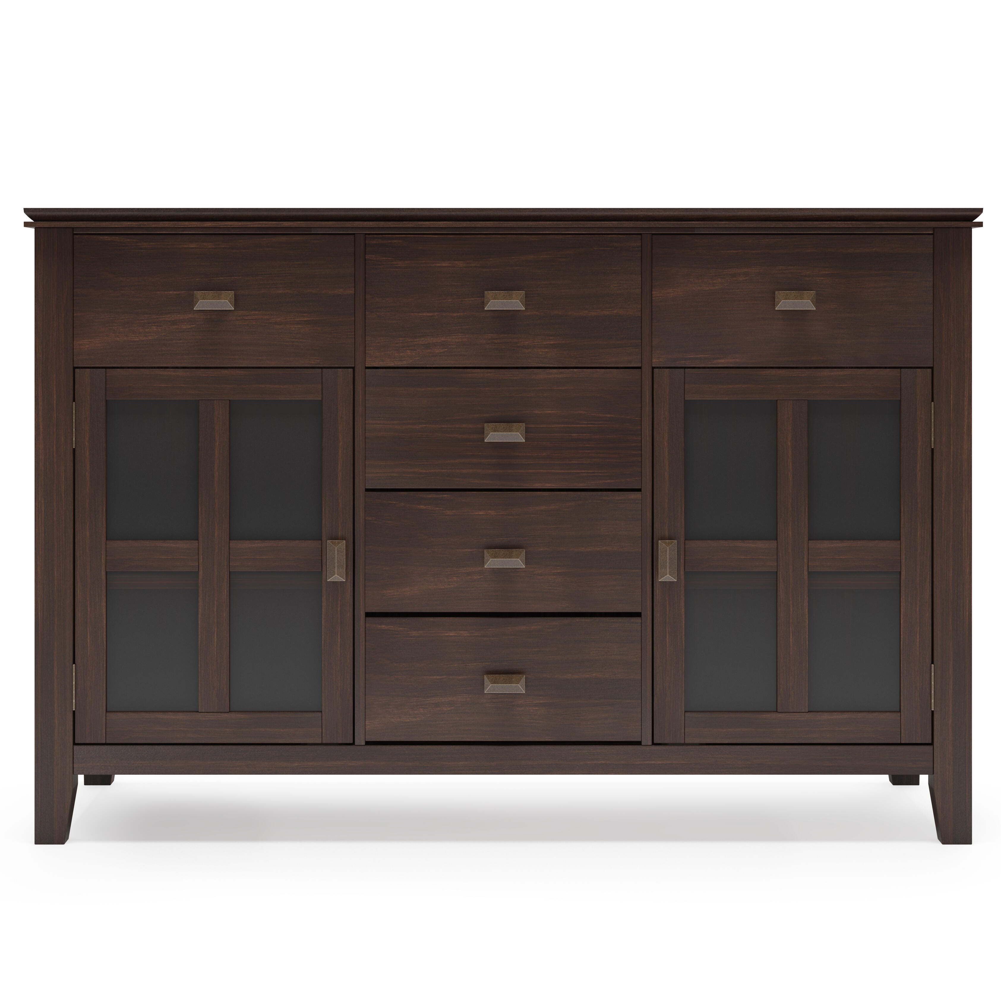Simpli Home Artisan Buffet, Dark Chestnut Brown, large