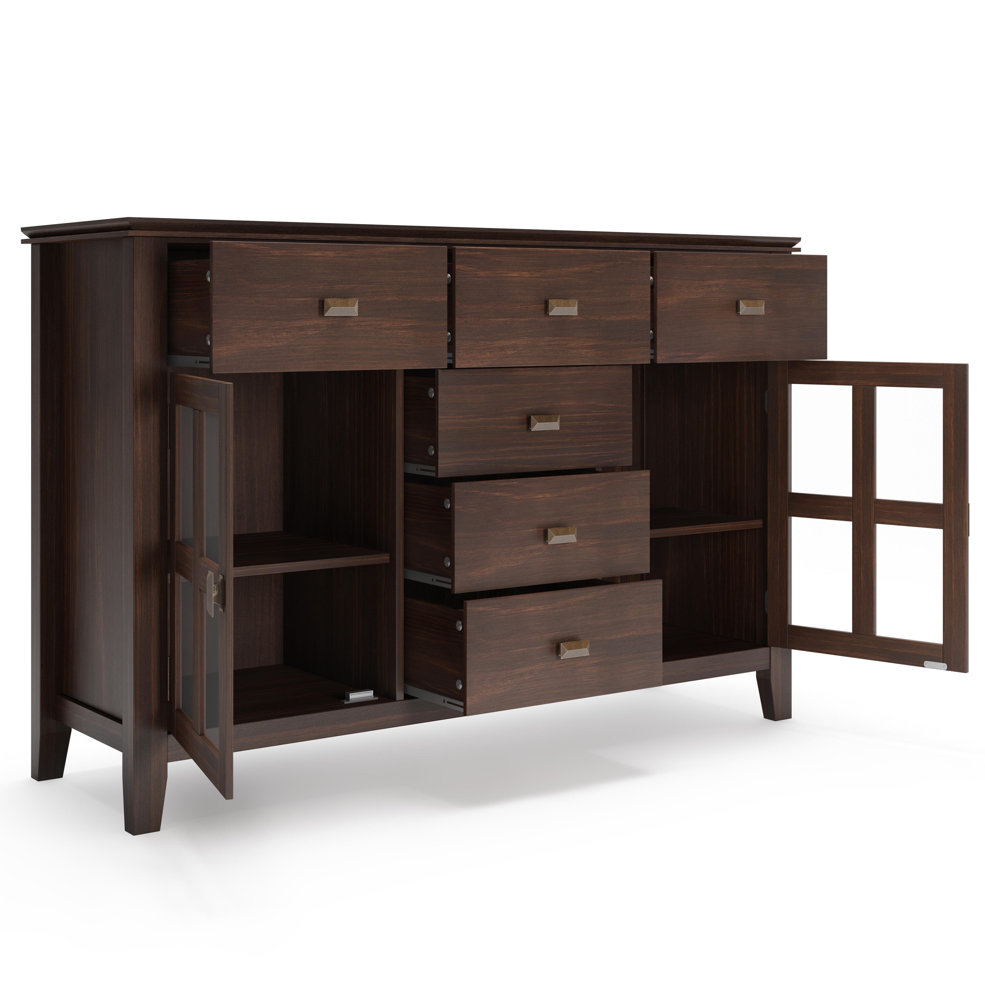 Simpli Home Artisan Buffet, Dark Chestnut Brown, large