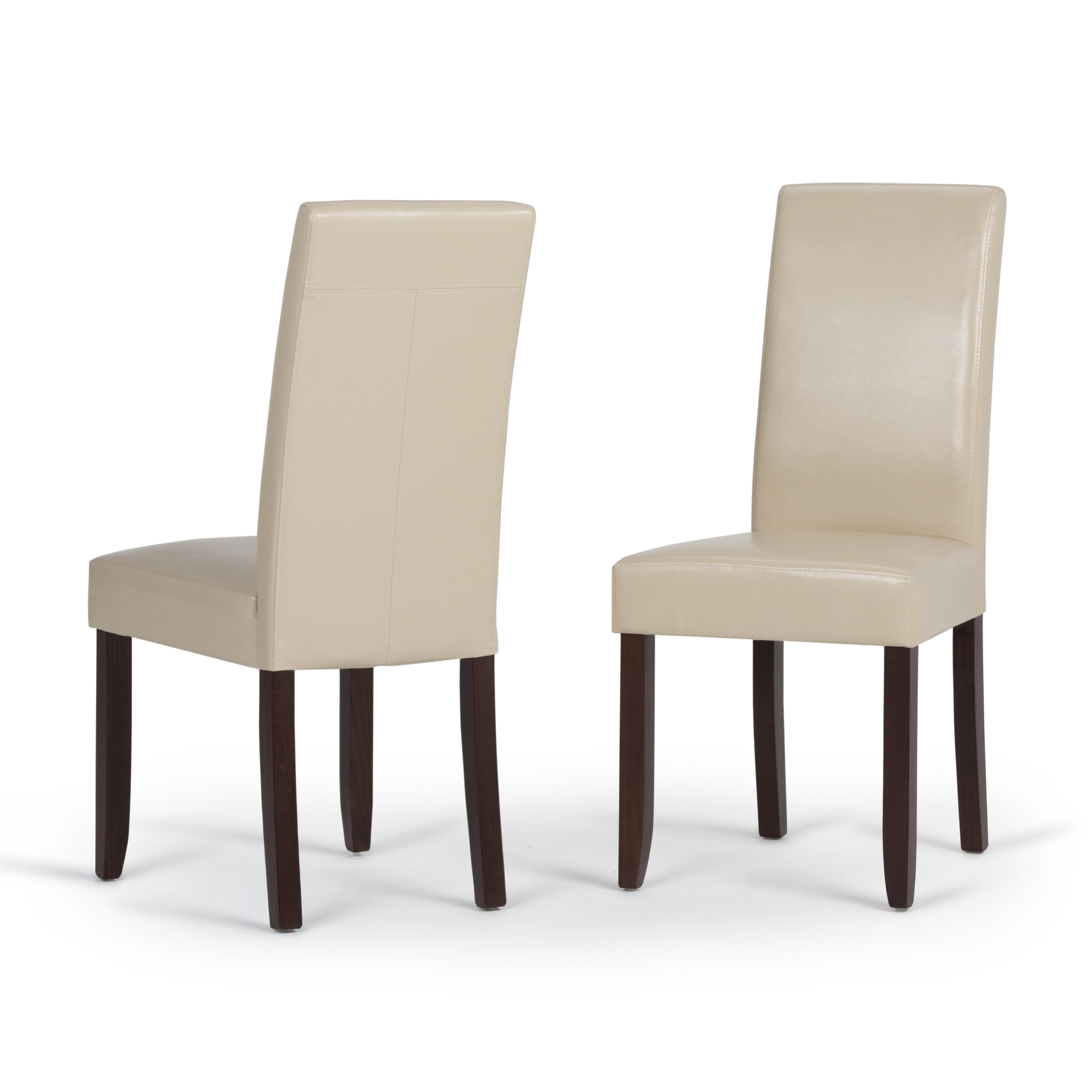 Simpli Home Acadian Parson Dining Chair (Set of 2), Satin Cream, large