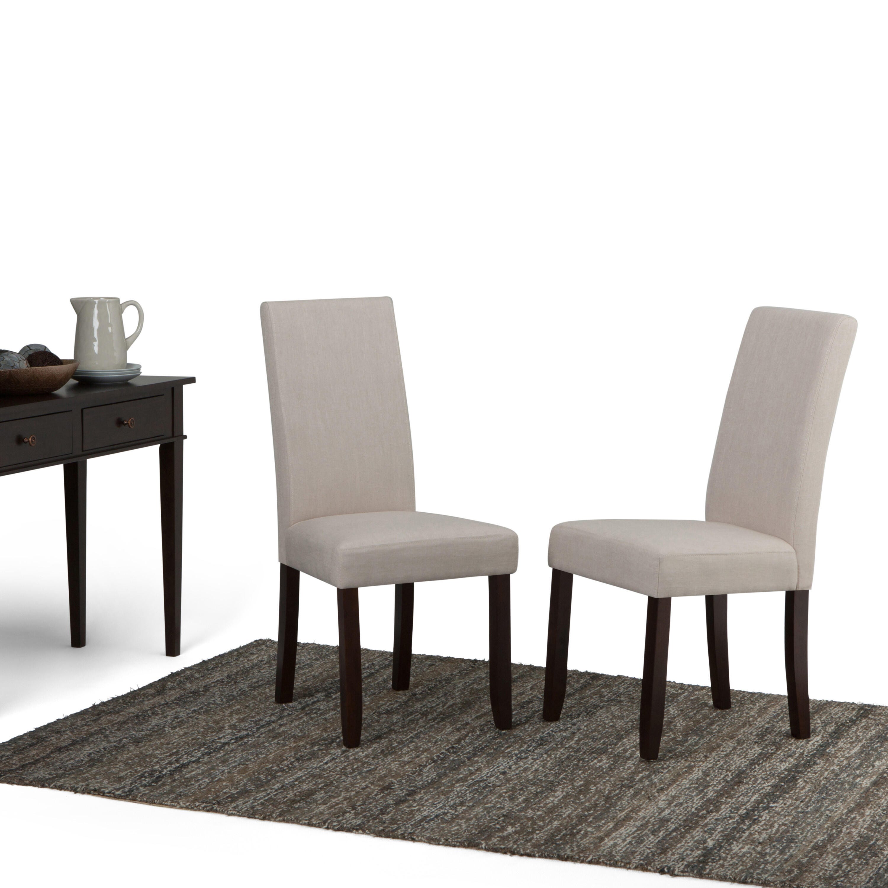 Simpli Home Acadian Parson Dining Chair (Set of 2), Light Beige, large