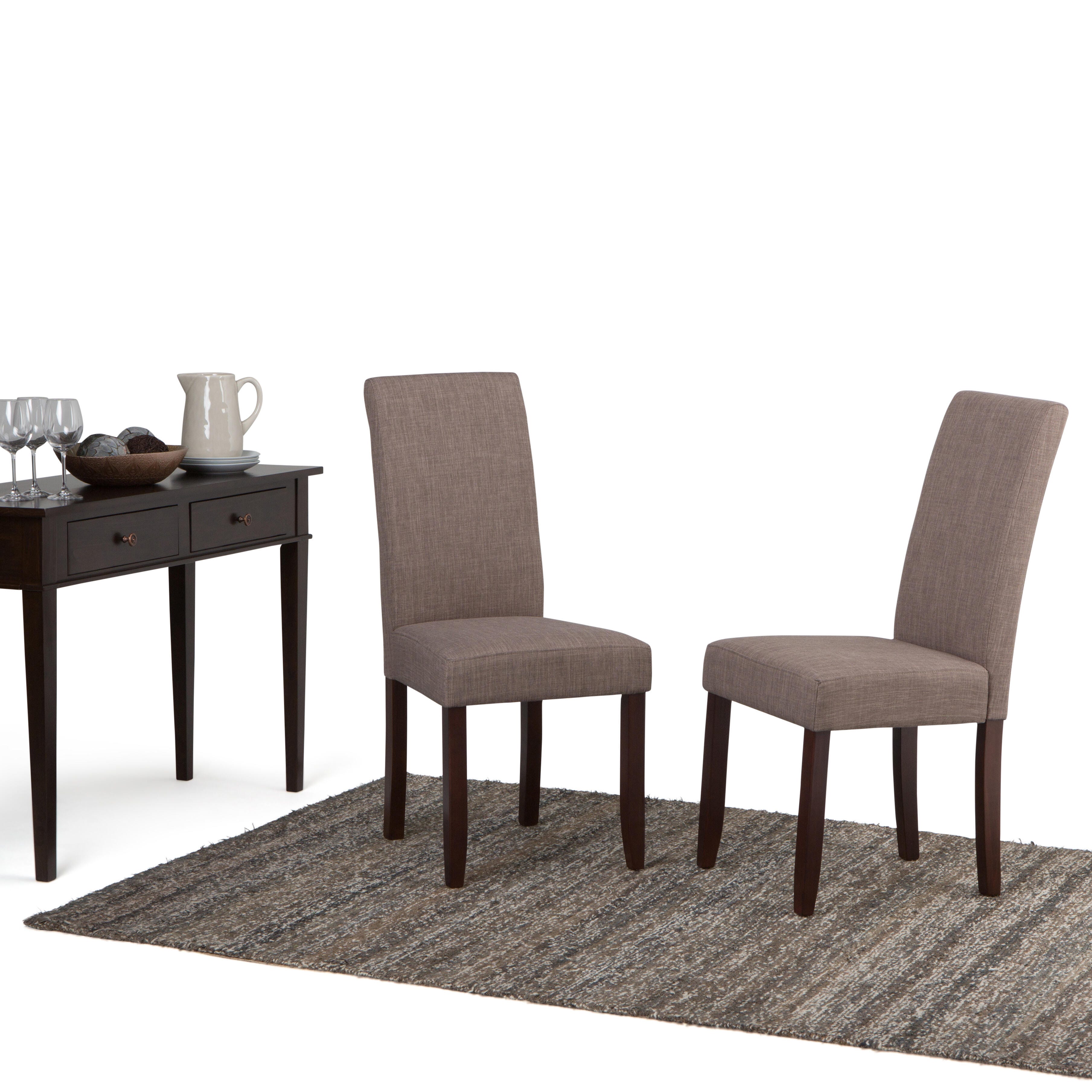 Simpli Home Acadian Parson Dining Chair (Set of 2), Light Mocha, rollover