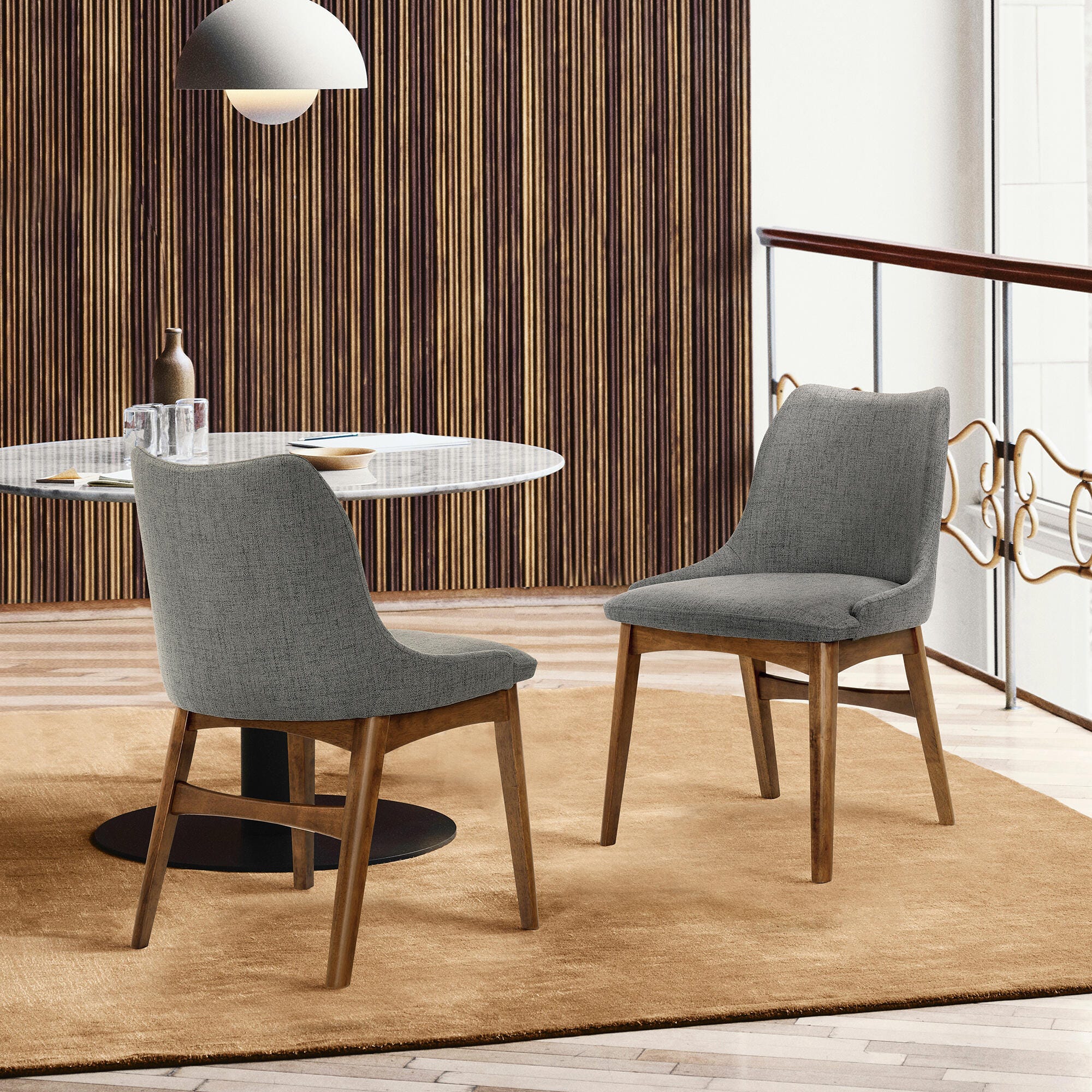 Azalea Dining Chair (Set of 2), Charcoal/Walnut, large