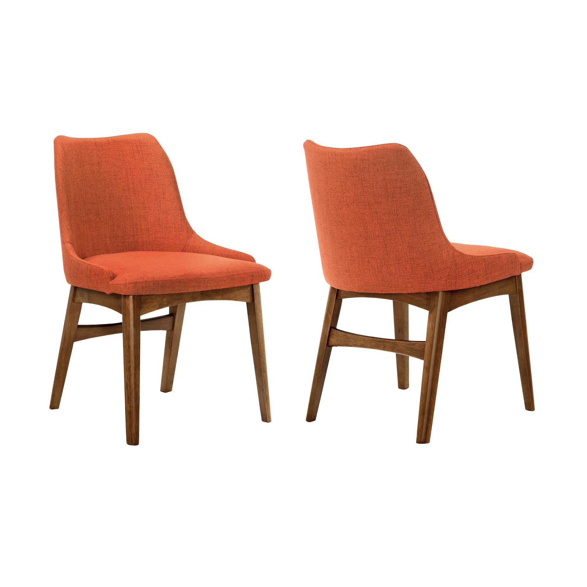 Azalea Dining Chair (Set of 2), Orange/Walnut, large
