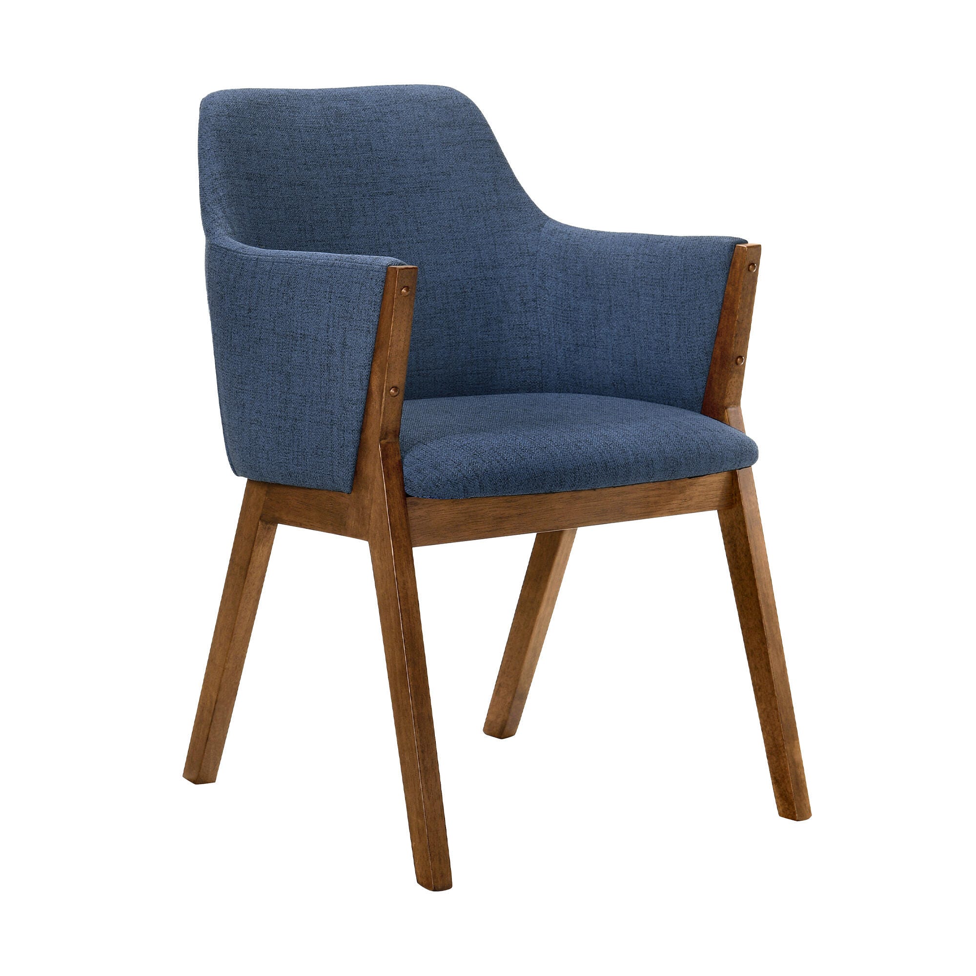 Renzo Dining Chair (Set of 2), Blue/Walnut, large