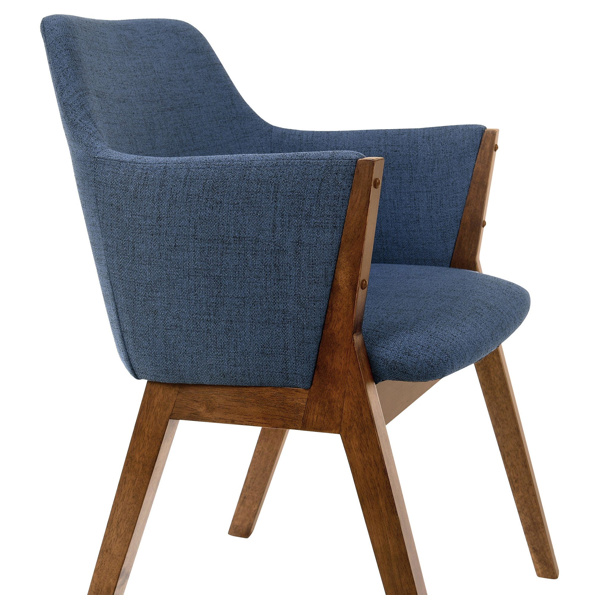 Renzo Dining Chair (Set of 2), Blue/Walnut, large