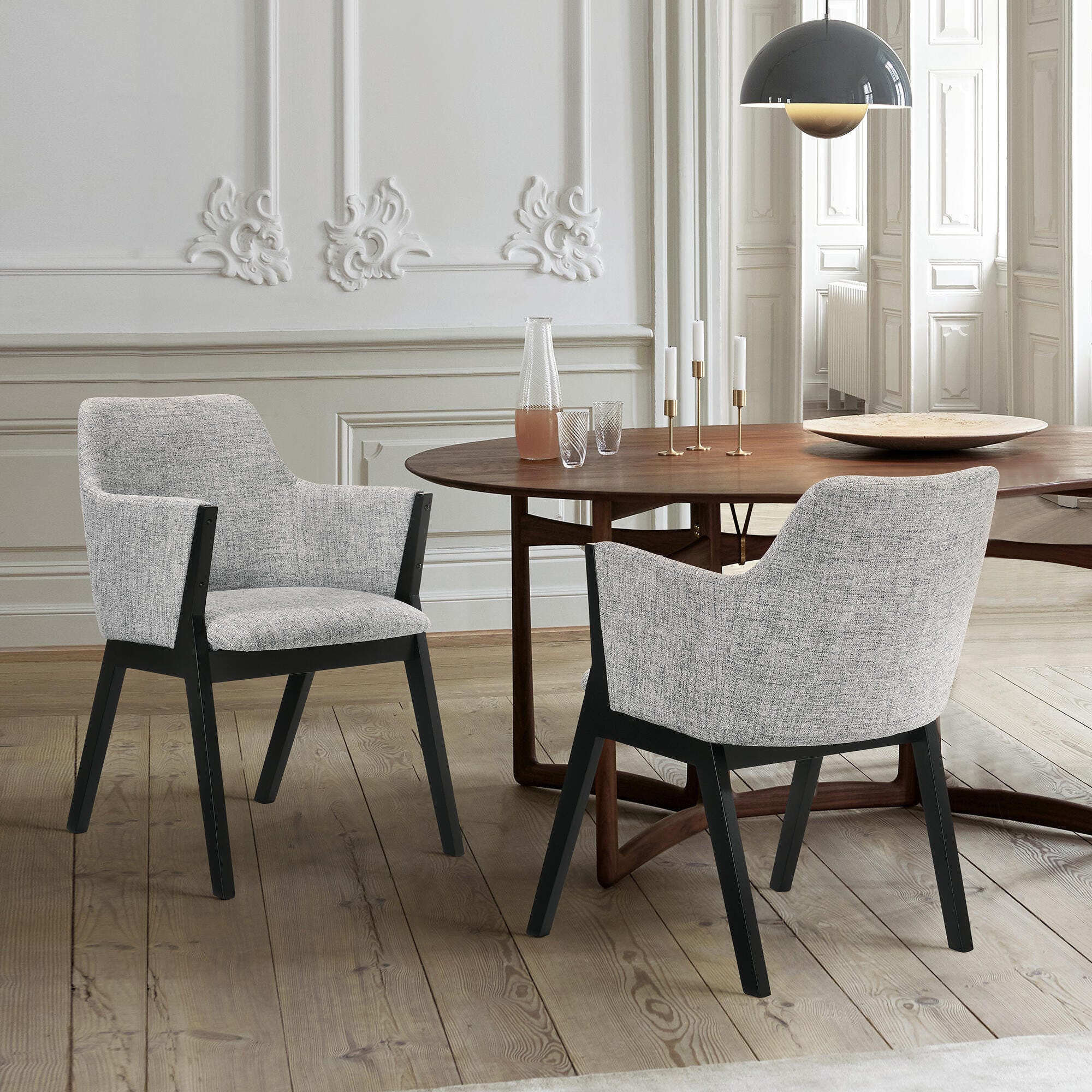 Renzo Dining Chair (Set of 2), Gray/Black, large