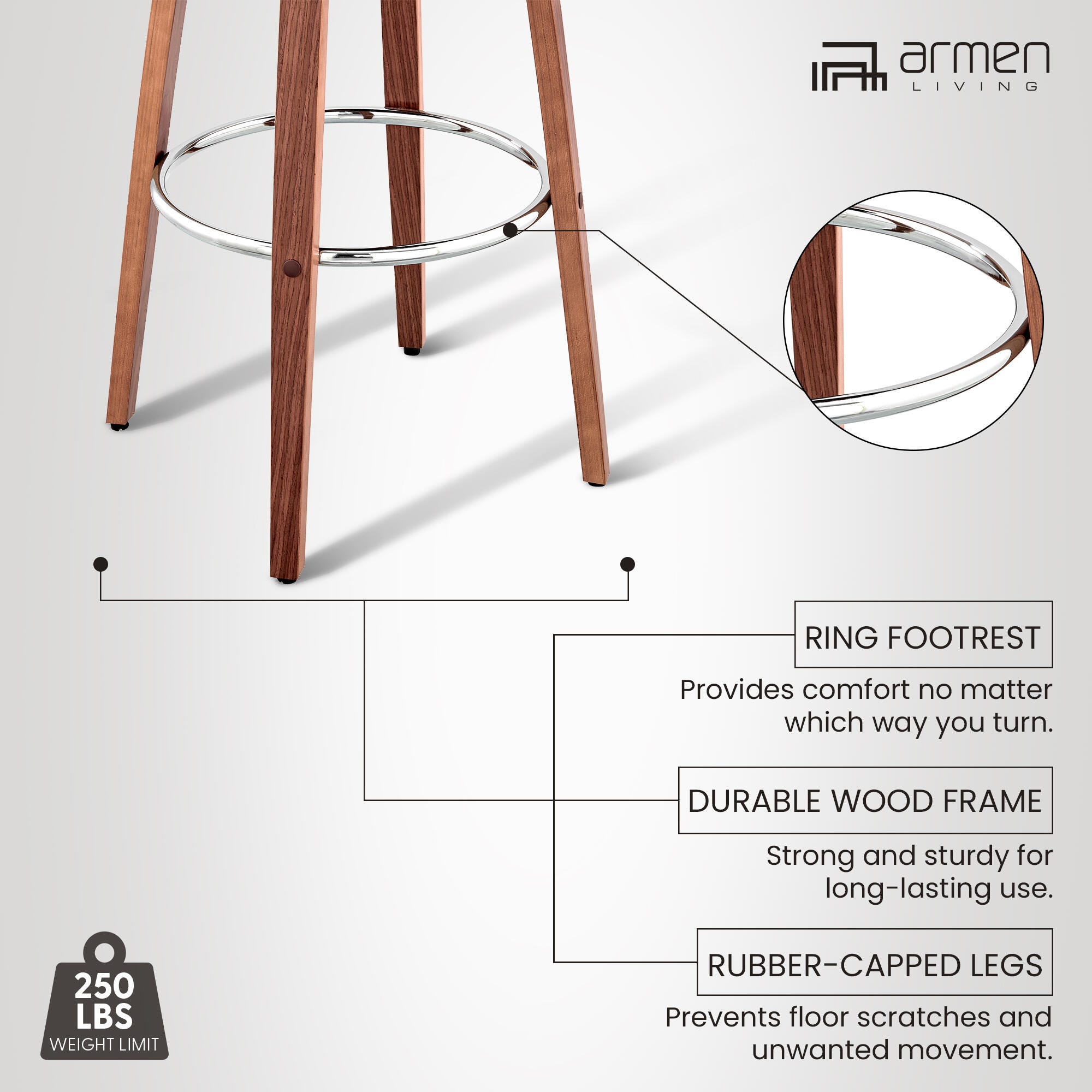Daxton Barstool, Brown/Walnut, large