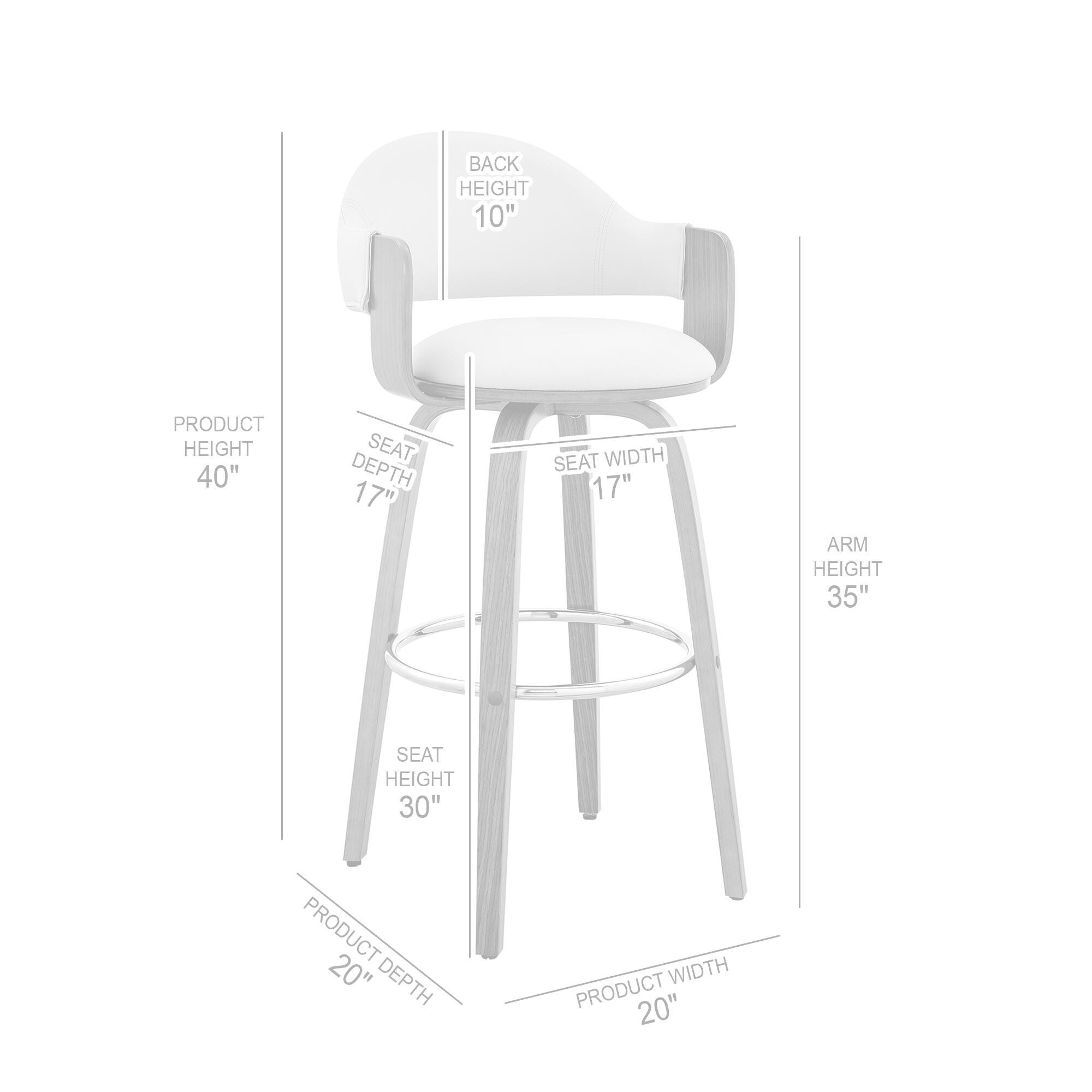 Daxton Barstool, Cream/Walnut, large