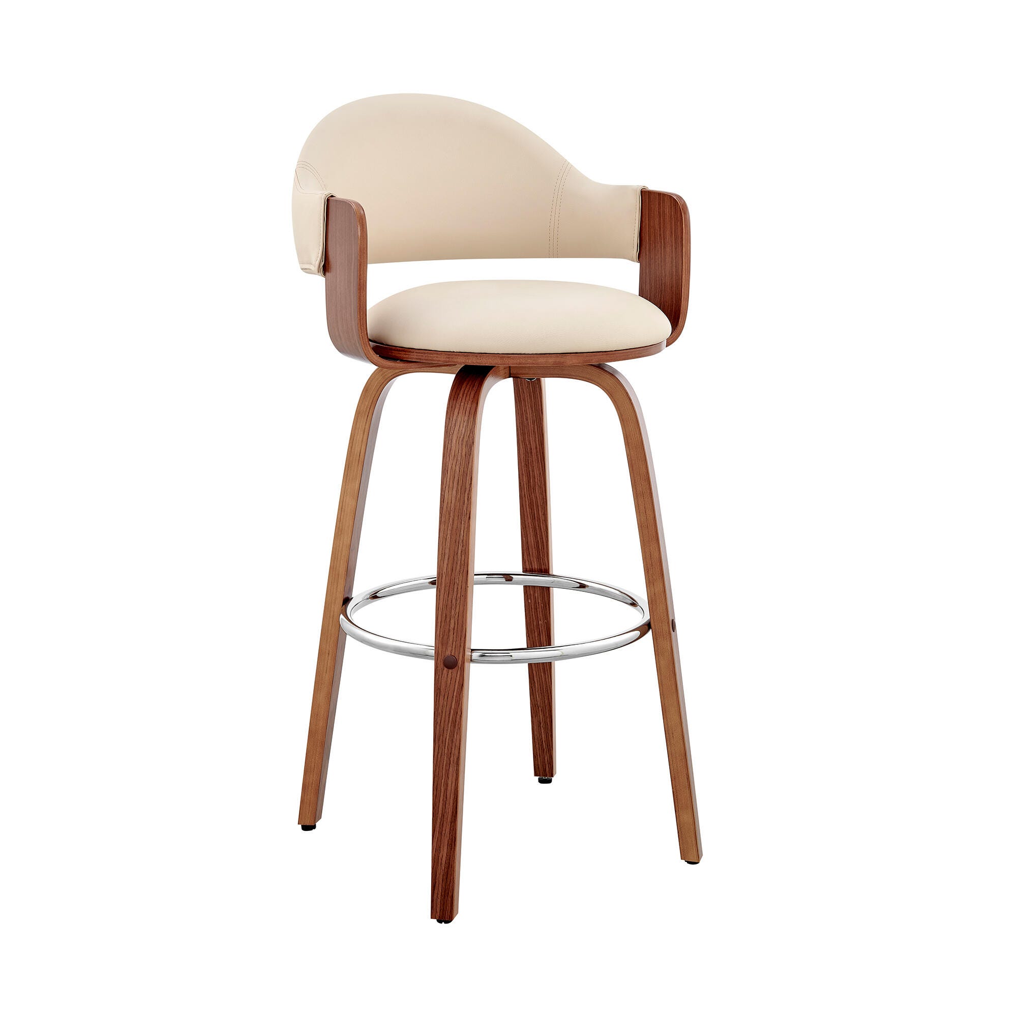 Daxton Barstool, Cream/Walnut, large