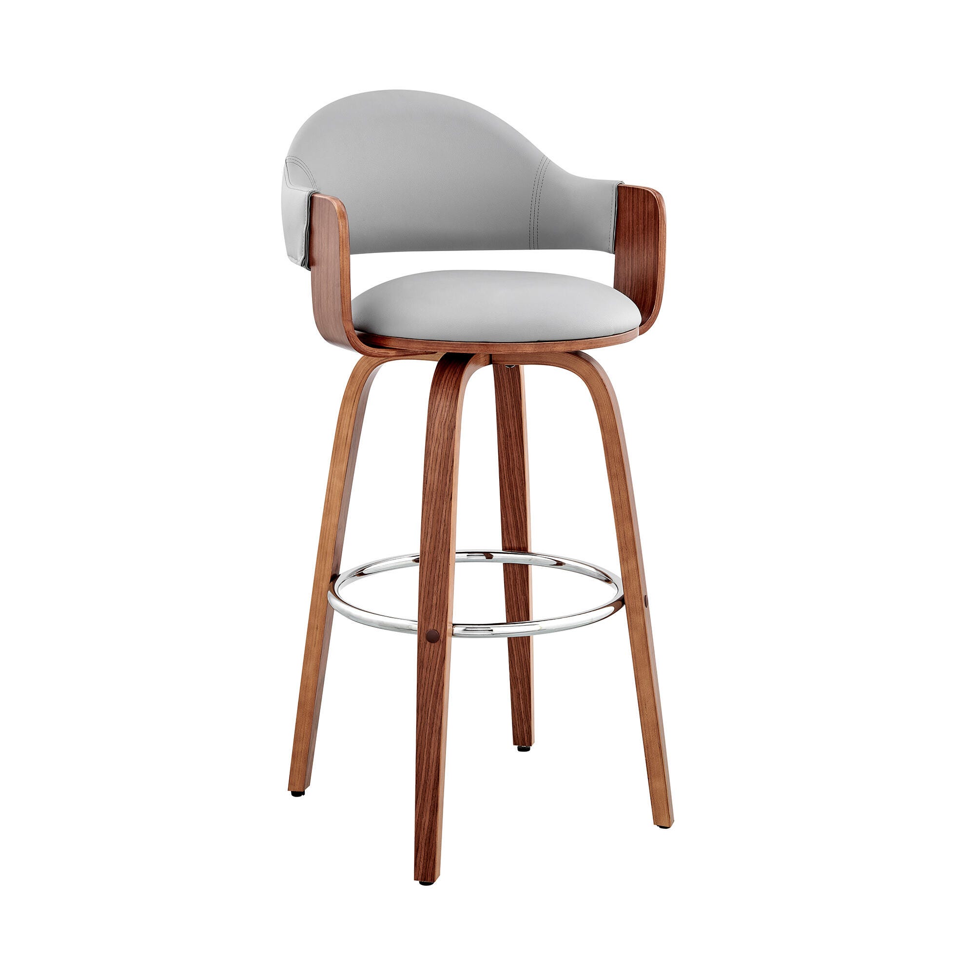 Daxton Barstool, Gray/Walnut, large