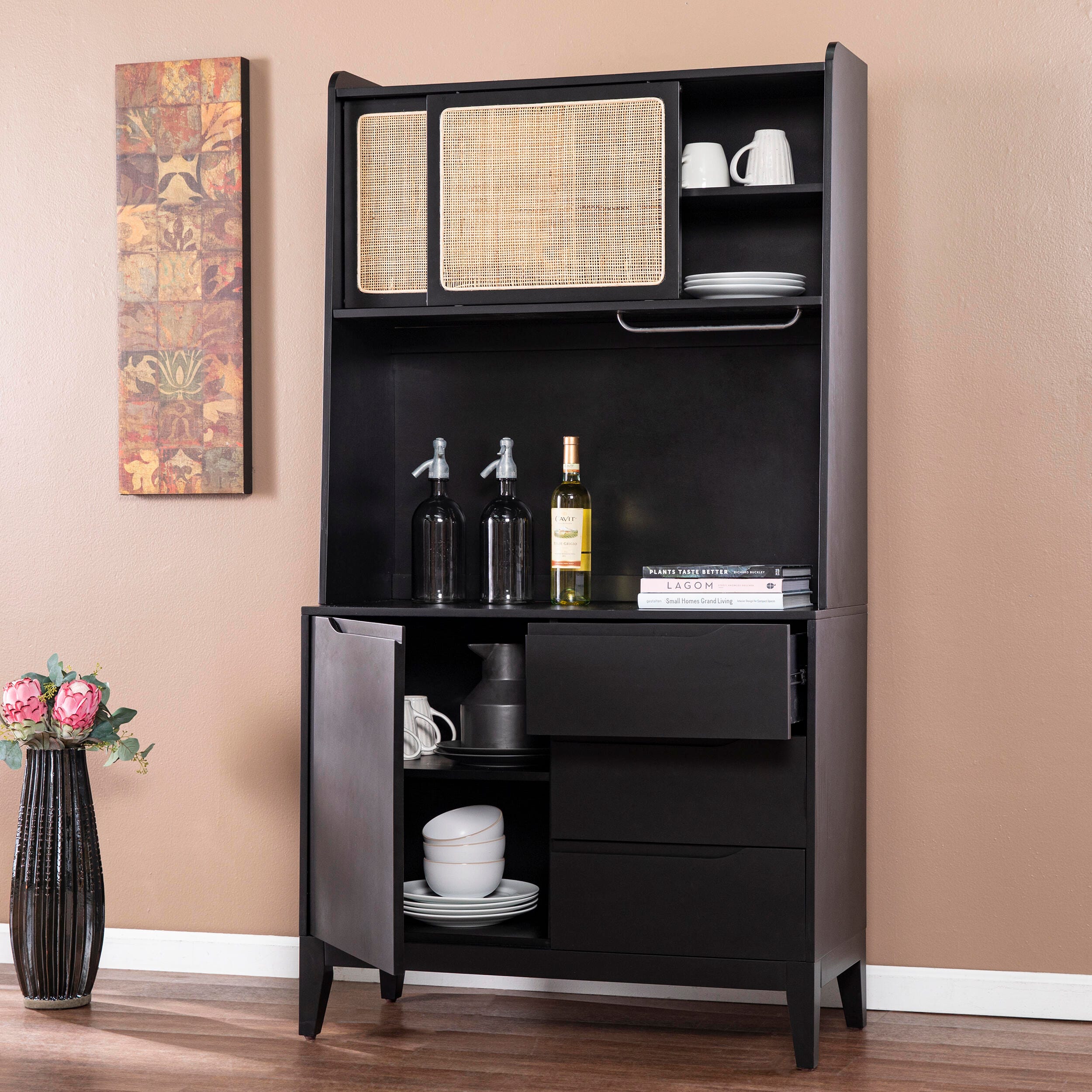 Southern Enterprises Nollyn Tall Buffet Cabinet, , large