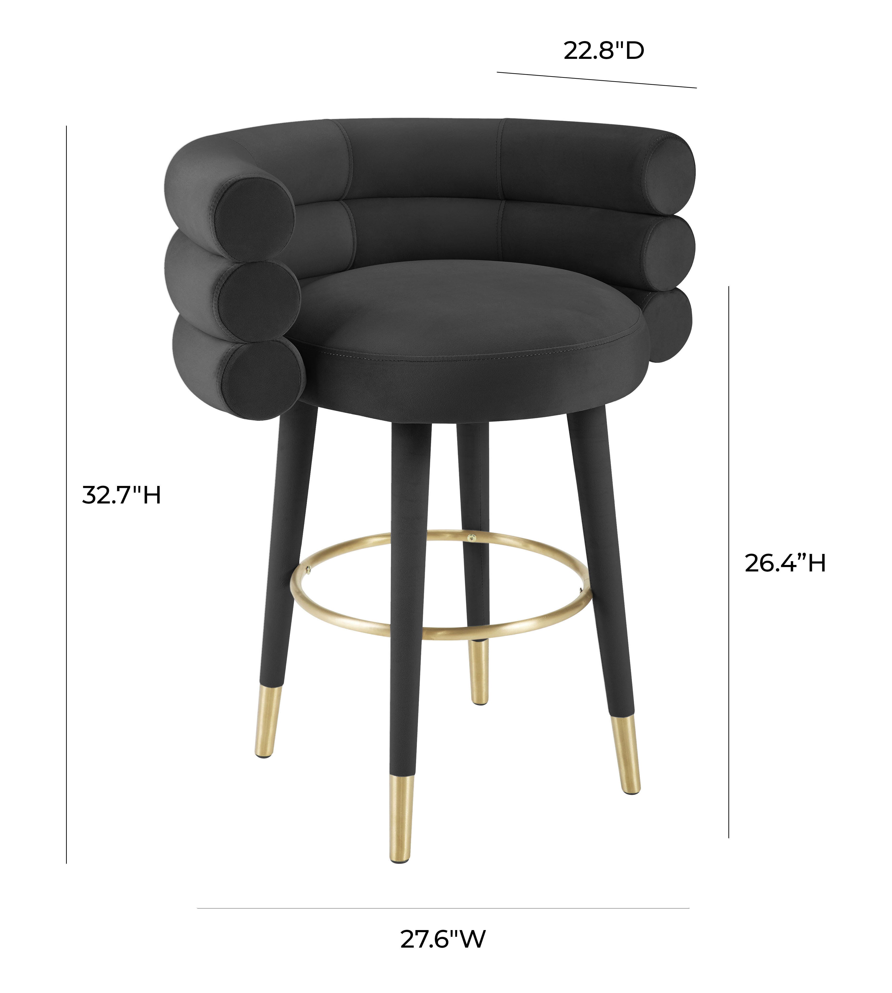 TOV Furniture Betty Betty Counter Stool, Black, large