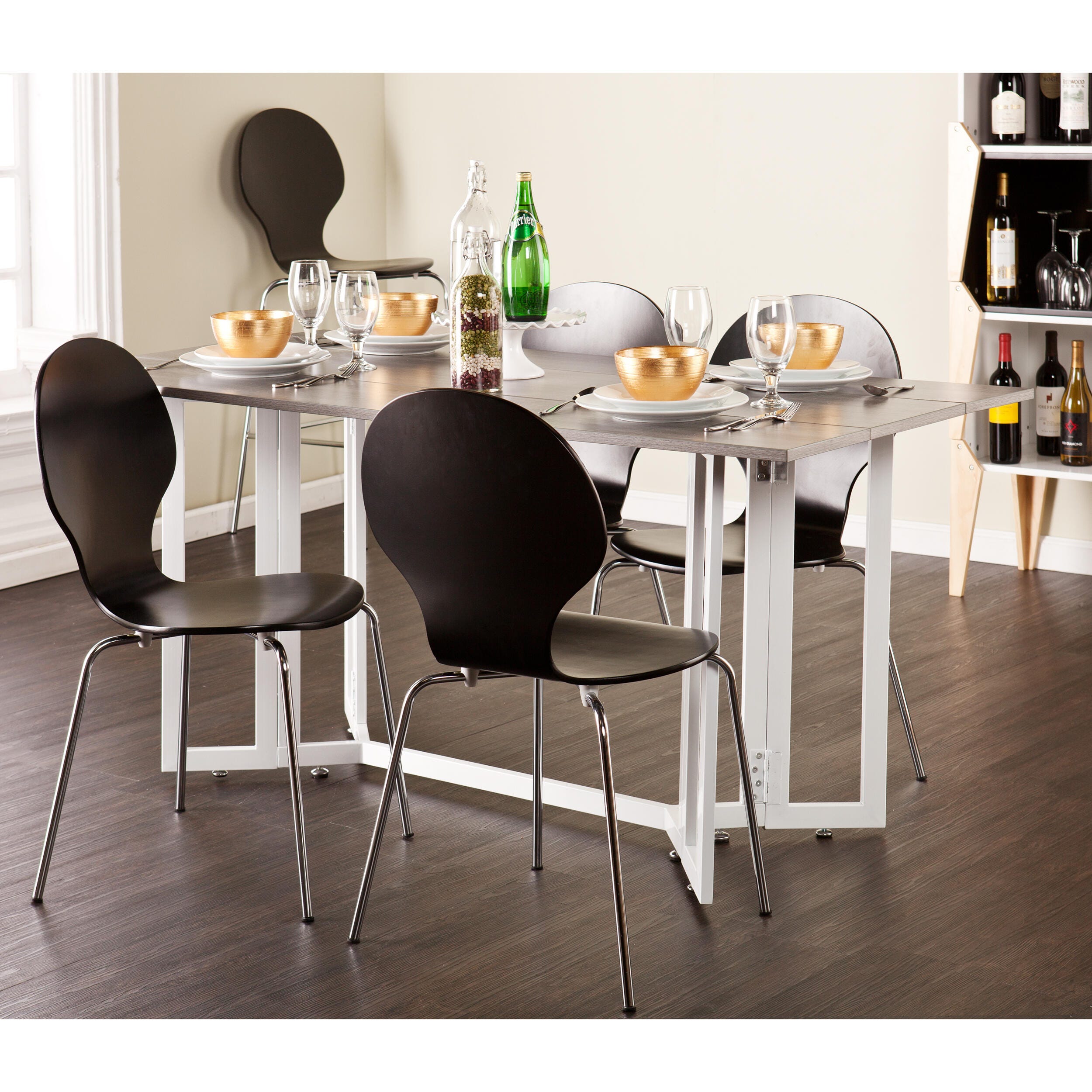 Holly & Martin Driness Drop Leaf Table, Weathered Gray, large