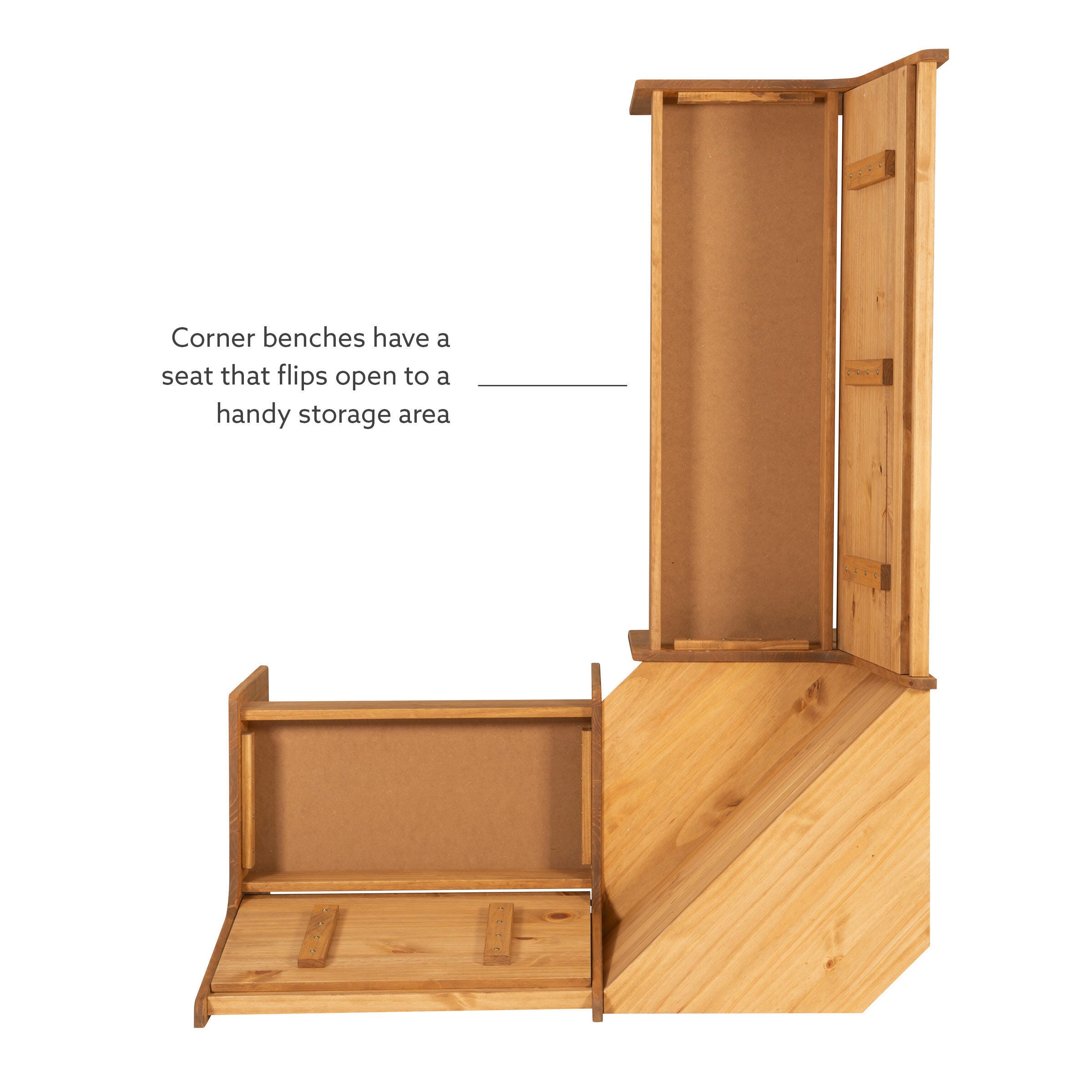 Linon Brent Corner Nook Dining Set, Natural, large