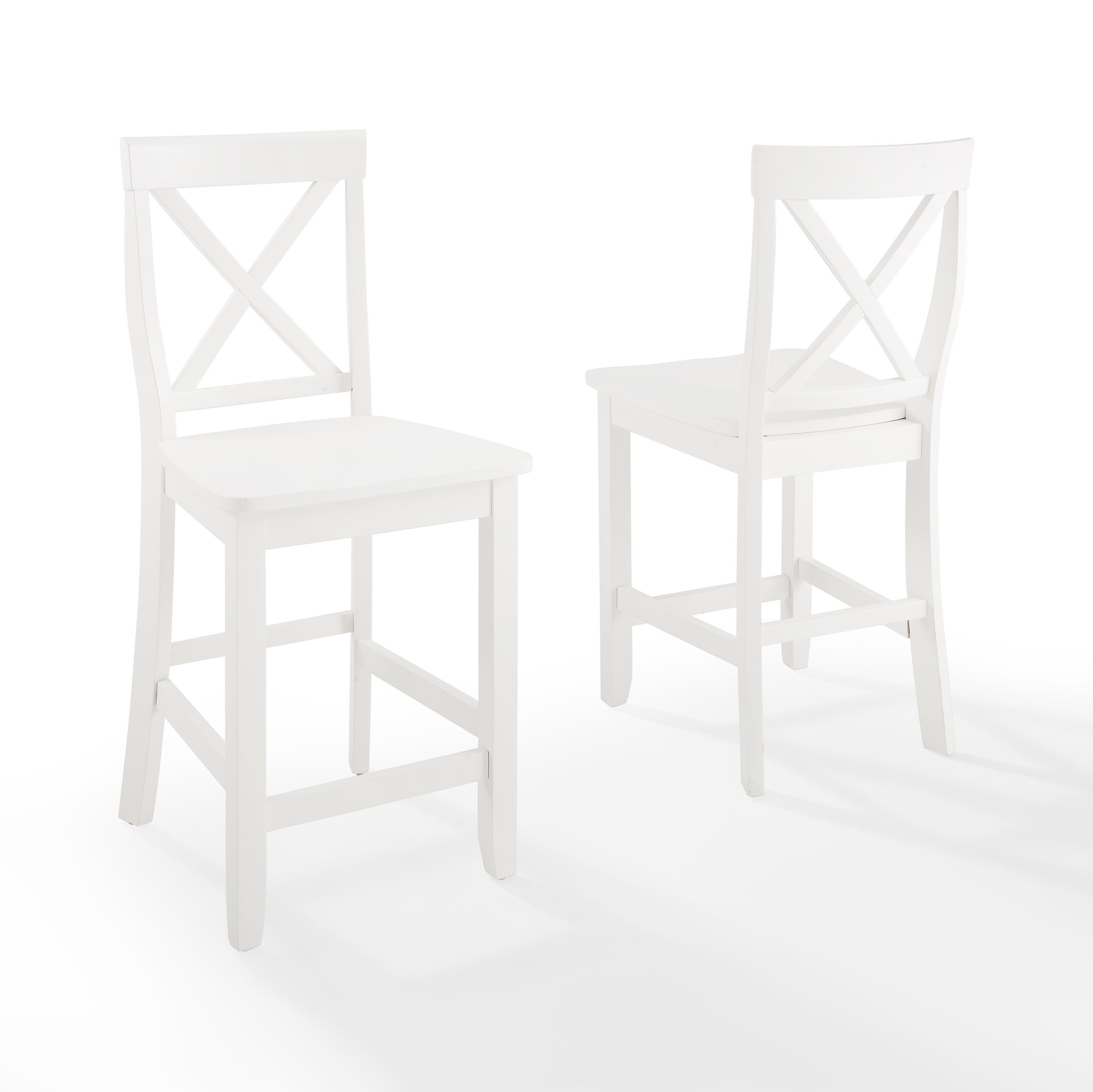 X-Back Counter Stool Set, White, large