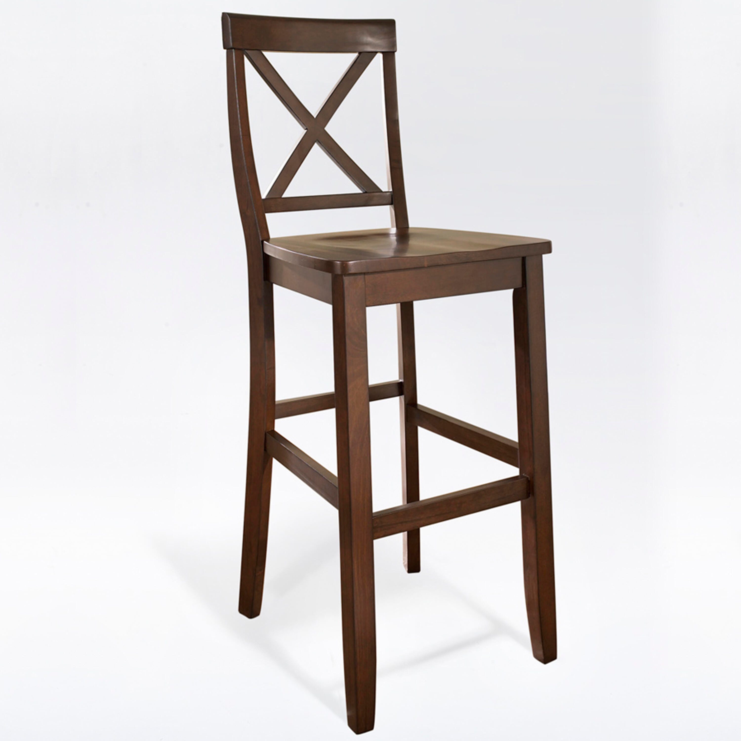 X-Back Counter Stool Set, Mahogany, large