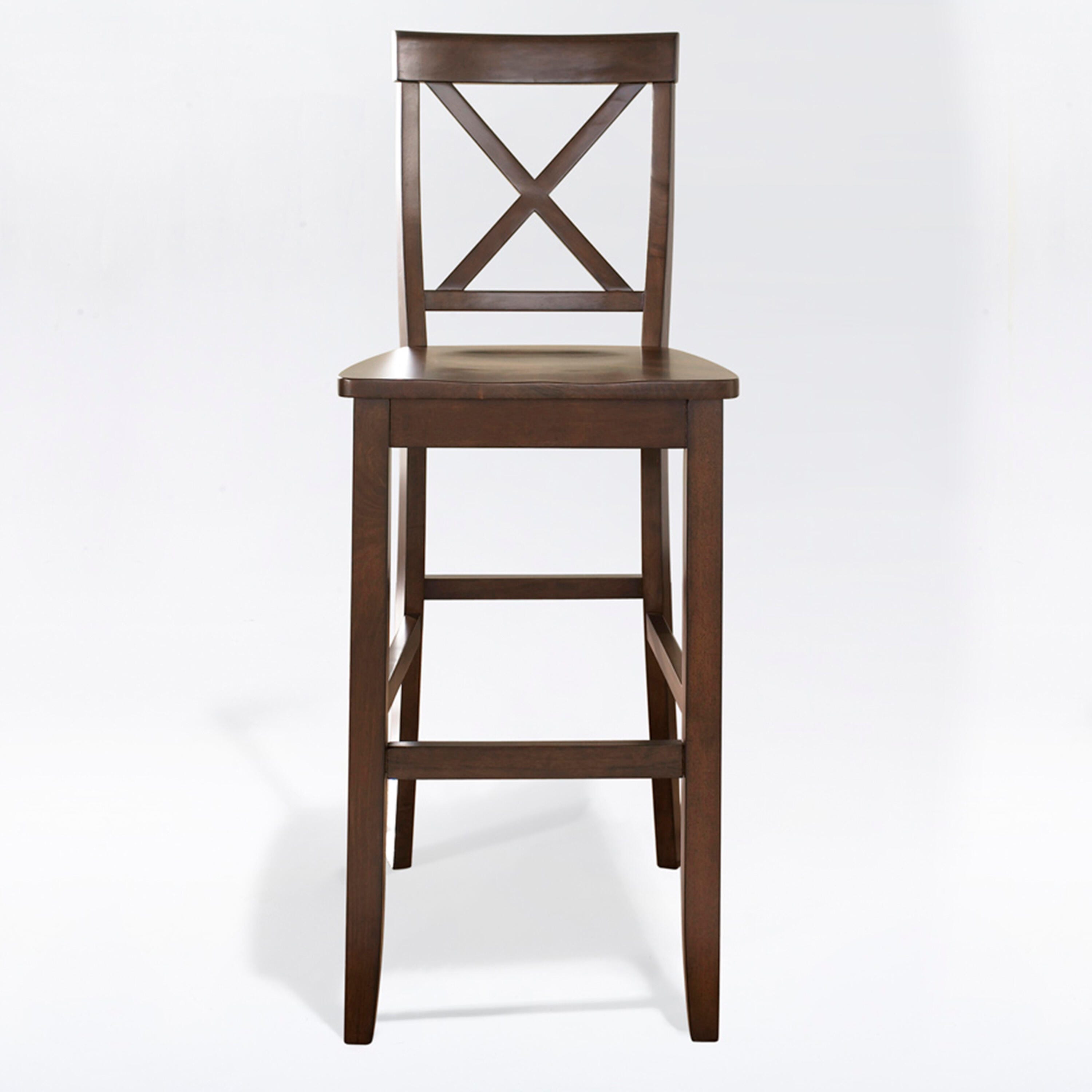 X-Back Counter Stool Set, Mahogany, large
