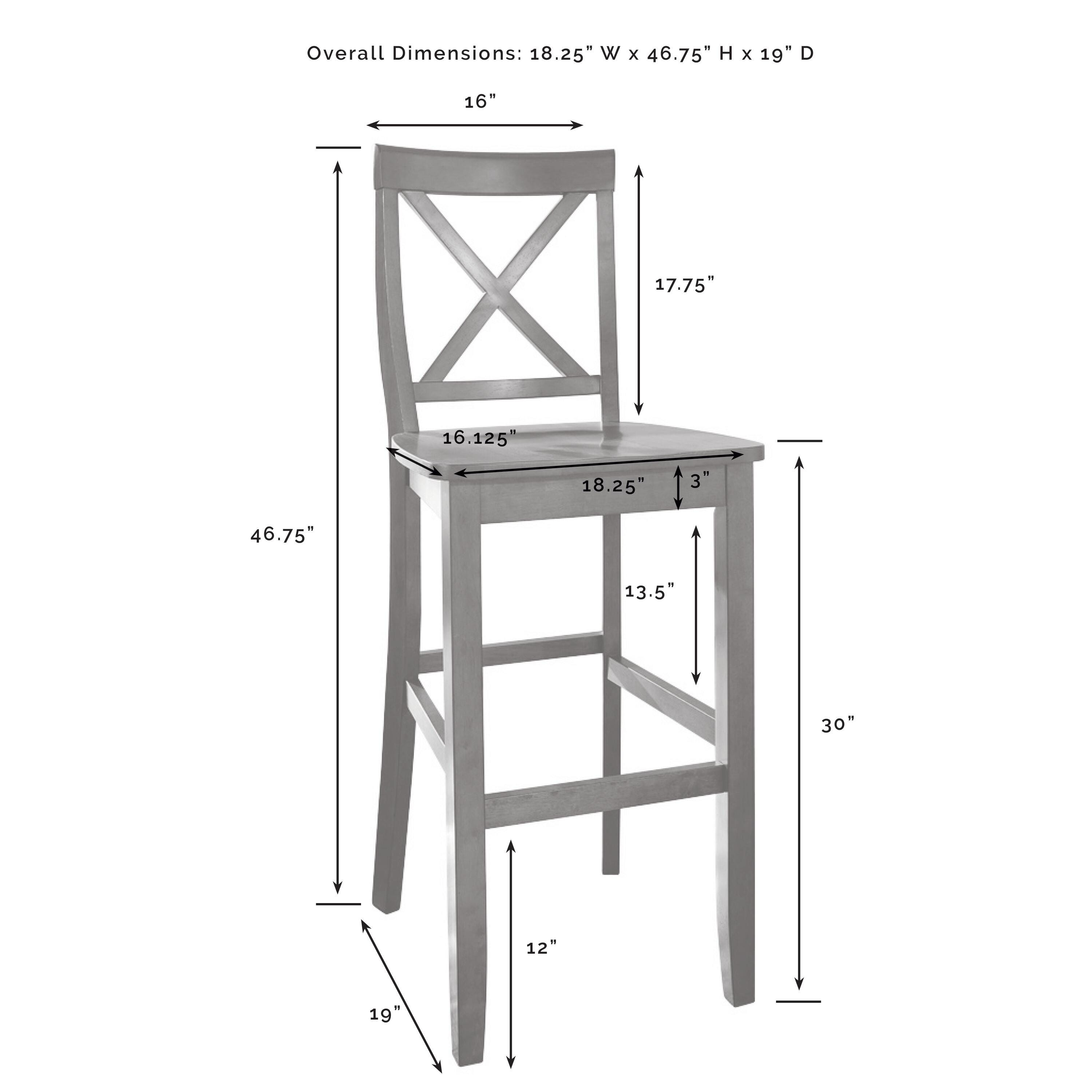 X-Back Counter Stool Set, Mahogany, large