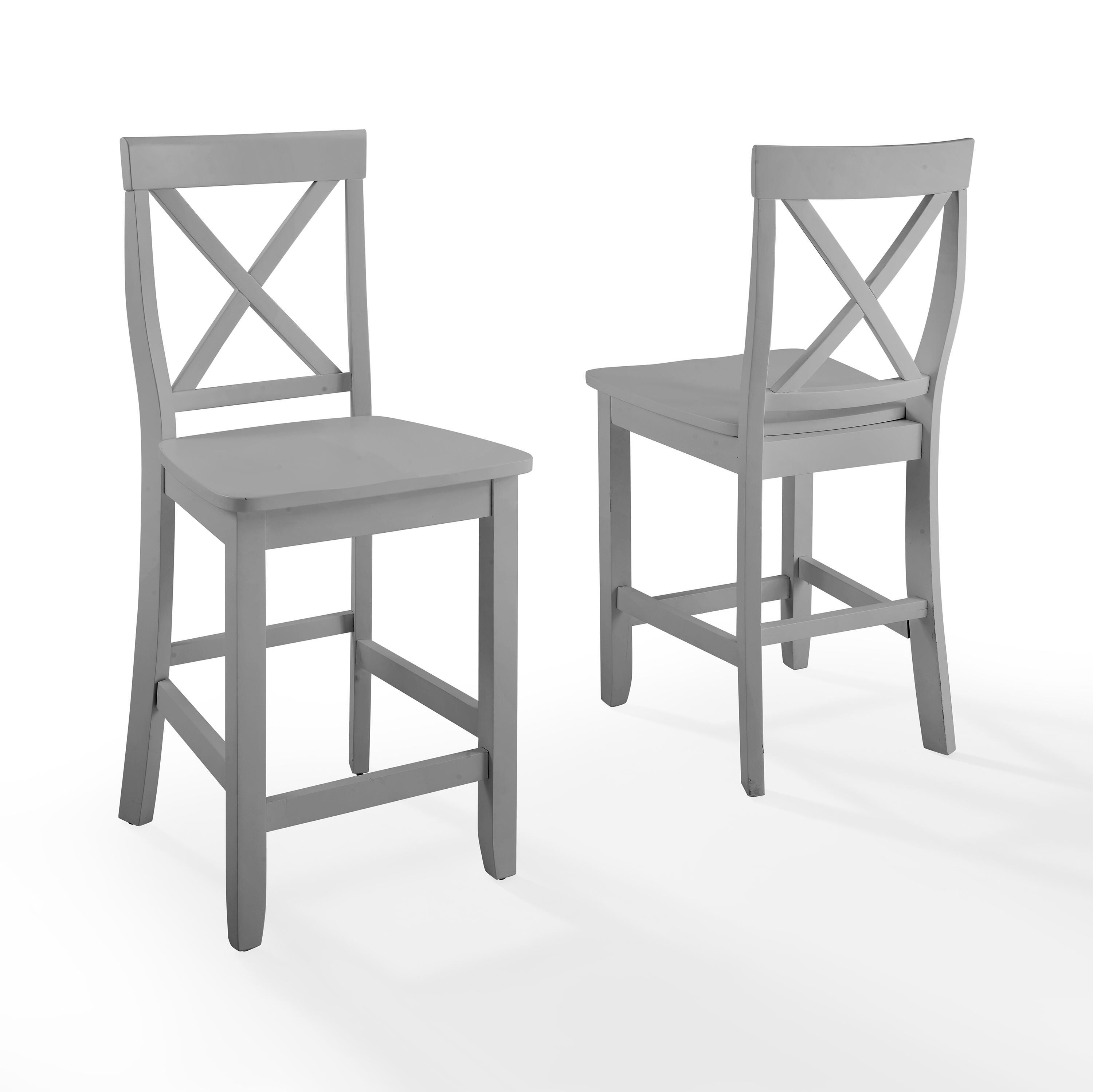 X-Back Counter Stool Set, Gray, large