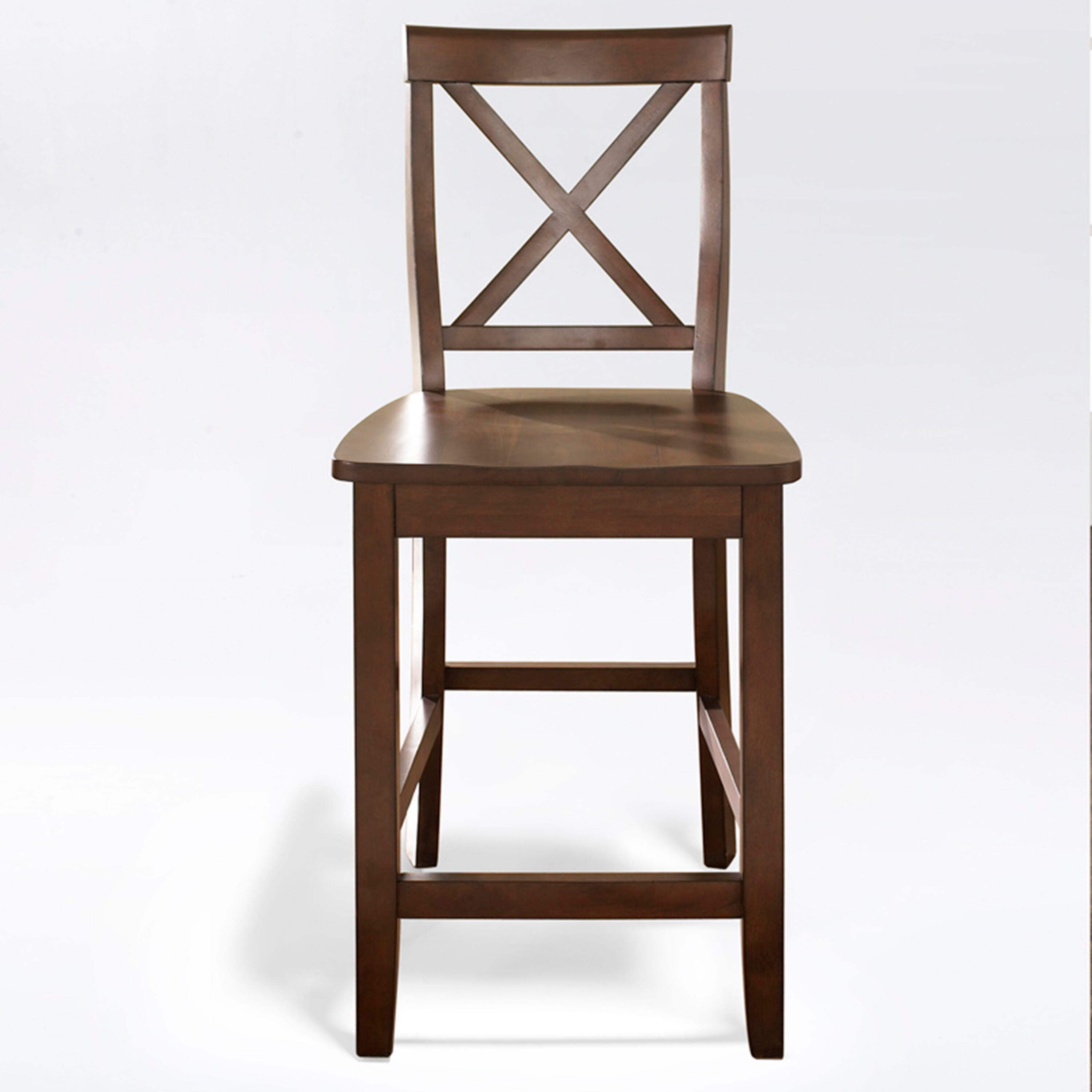 X-Back Counter Stool Set, Mahogany, large