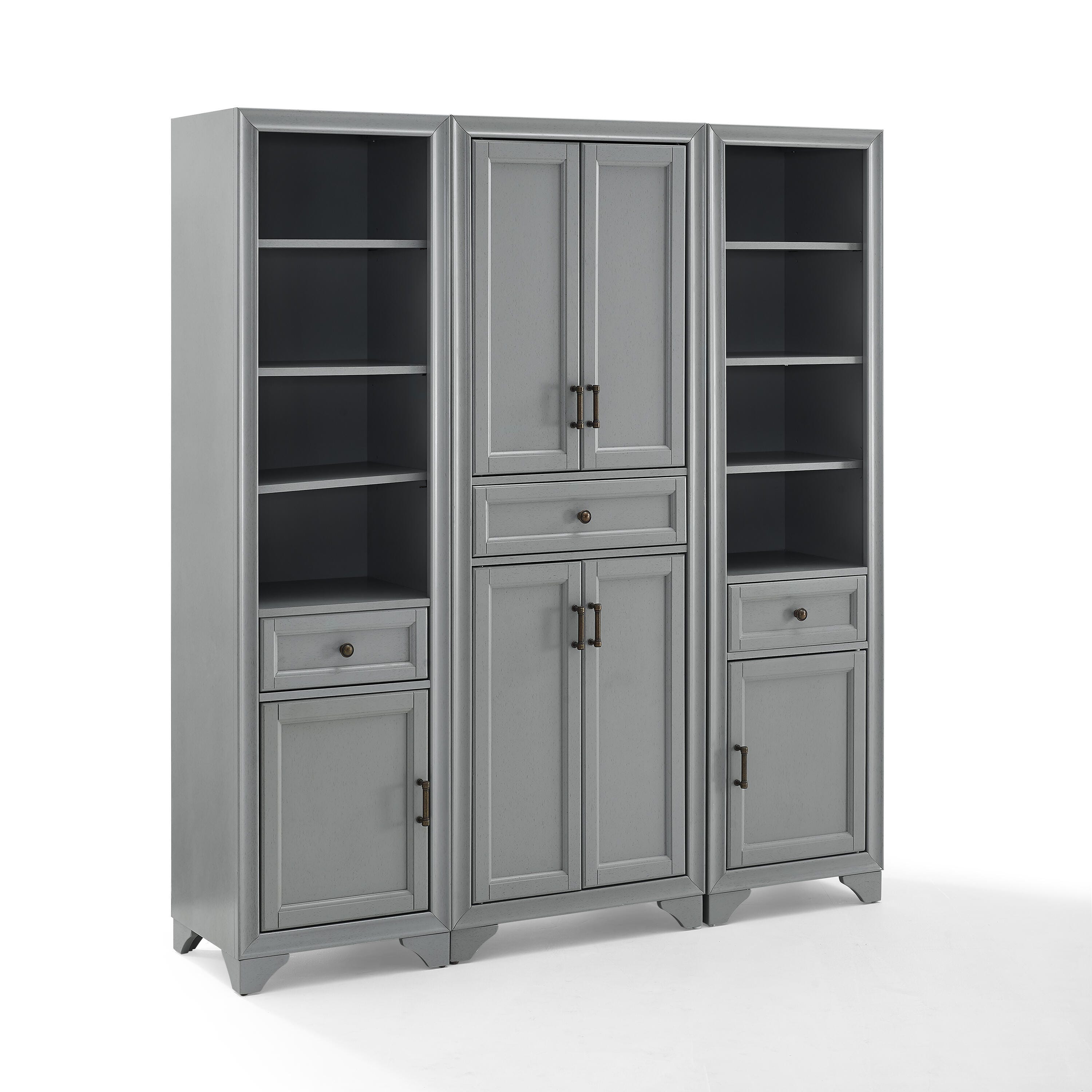 Tara 3Pc Pantry Set, Distressed Gray, large