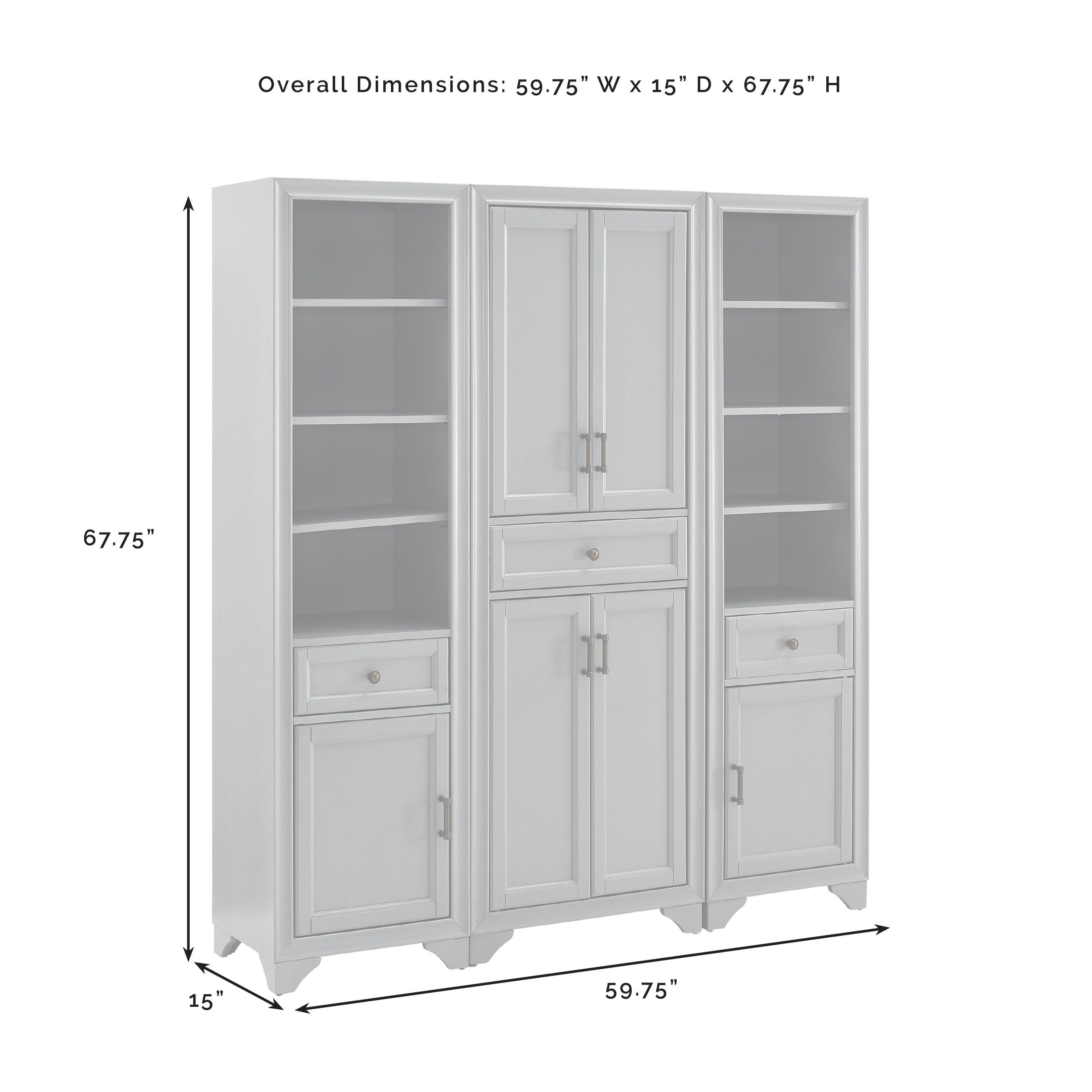 Tara 3Pc Pantry Set, Distressed Gray, large