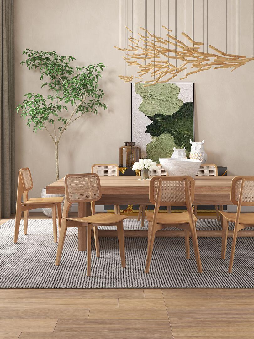 Manhattan Comfort Versailles Dining Chair (Set of 2), Natural, rollover