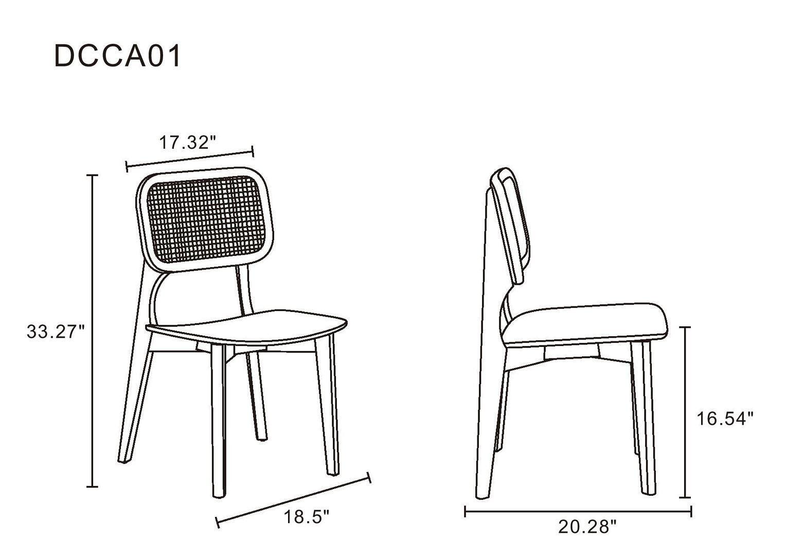Manhattan Comfort Versailles Dining Chair (Set of 2), Natural, large