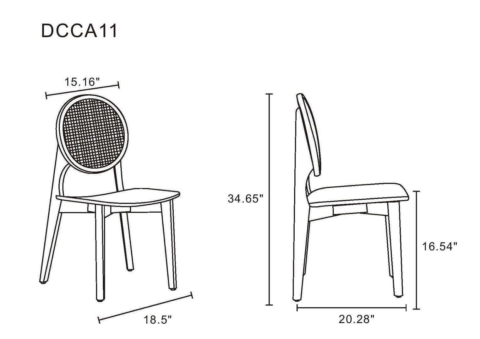 Manhattan Comfort Versailles Dining Chair (Set of 2), Natural, large
