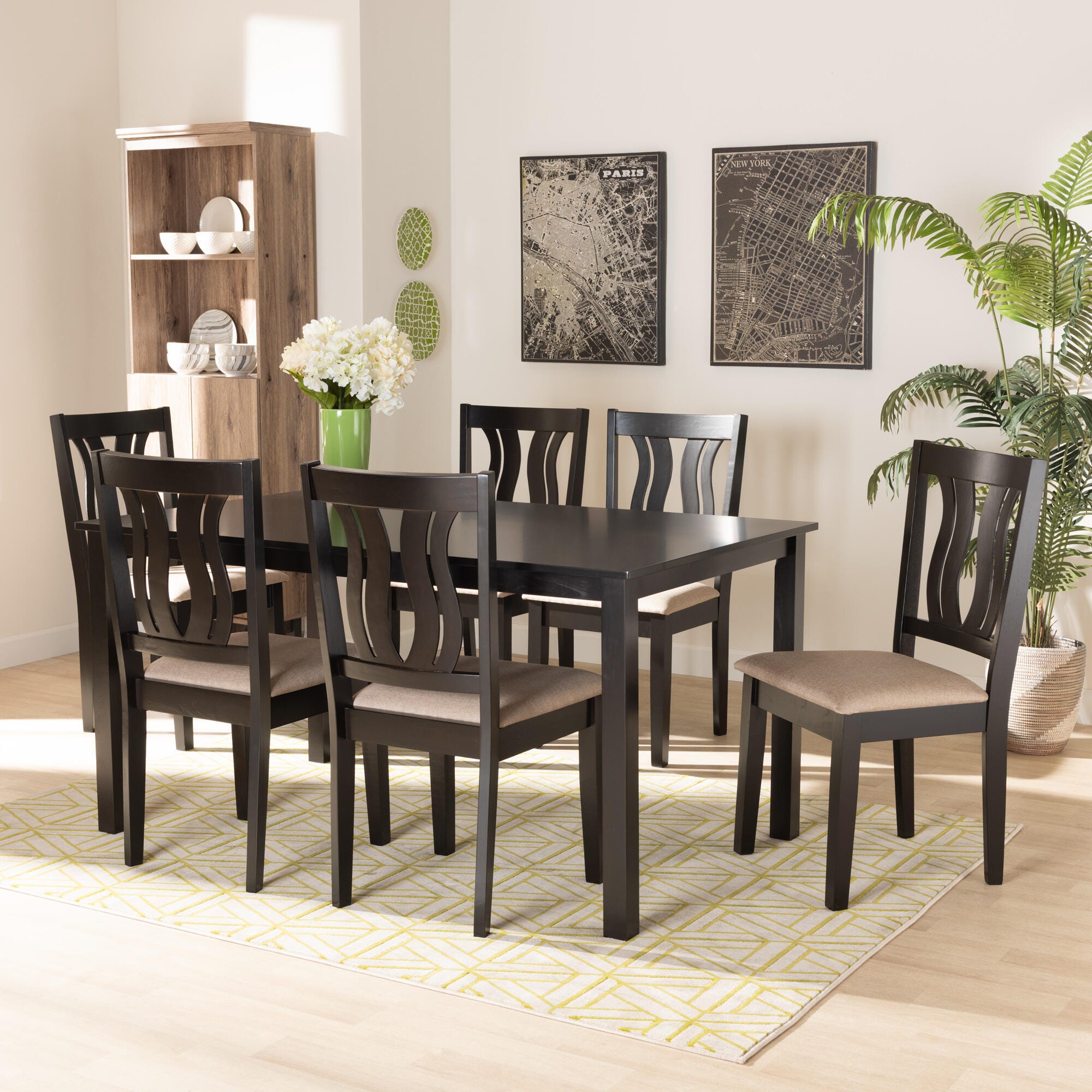 Baxton Studio Fenton 7-Piece Dining Set, , large