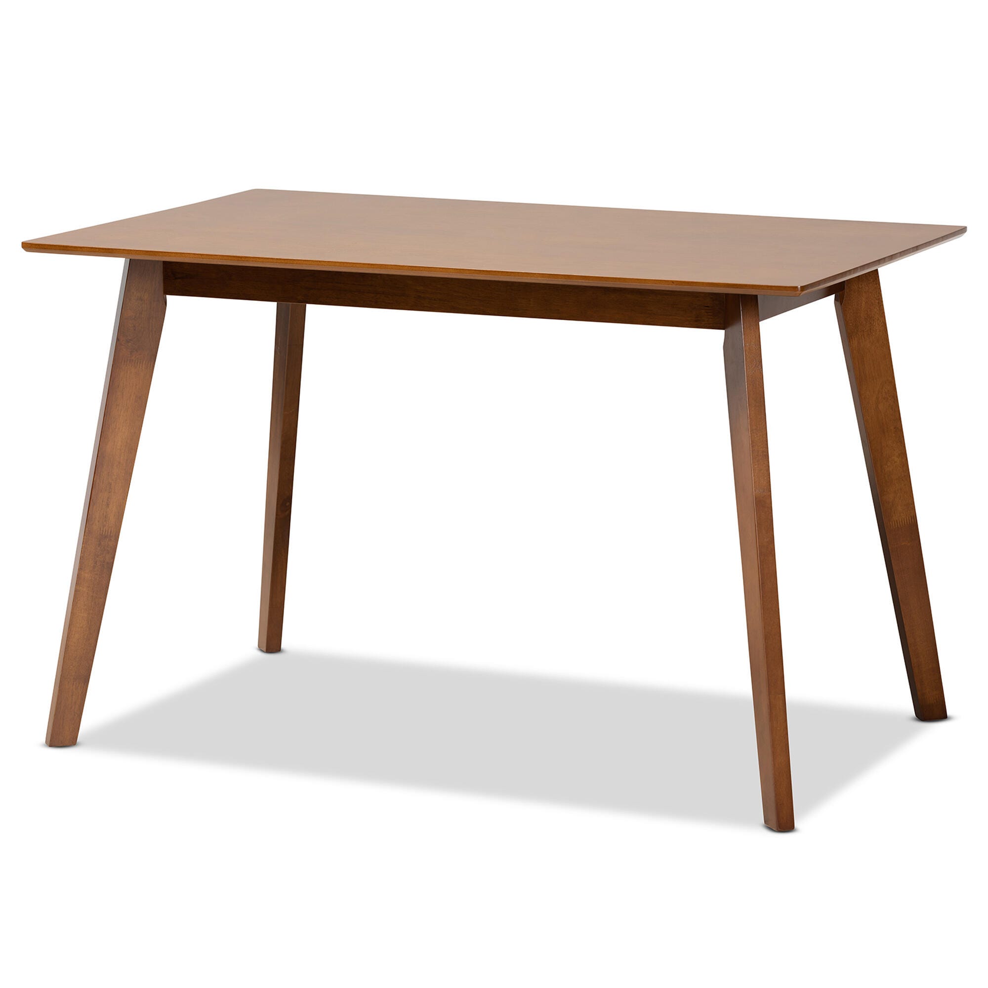 Baxton Studio Katya Upholstered 5-Piece Dining Set, Sand/Walnut Brown, large