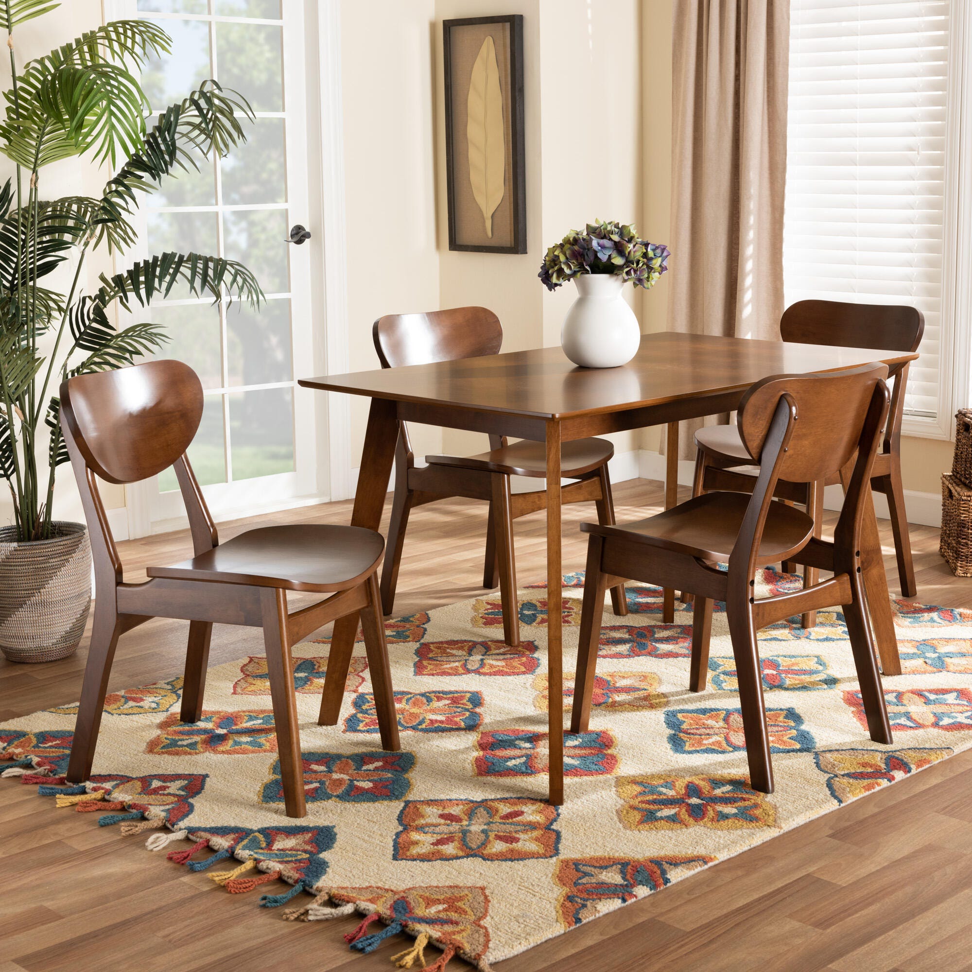Baxton Studio Katya 5-Piece Dining Set, , large
