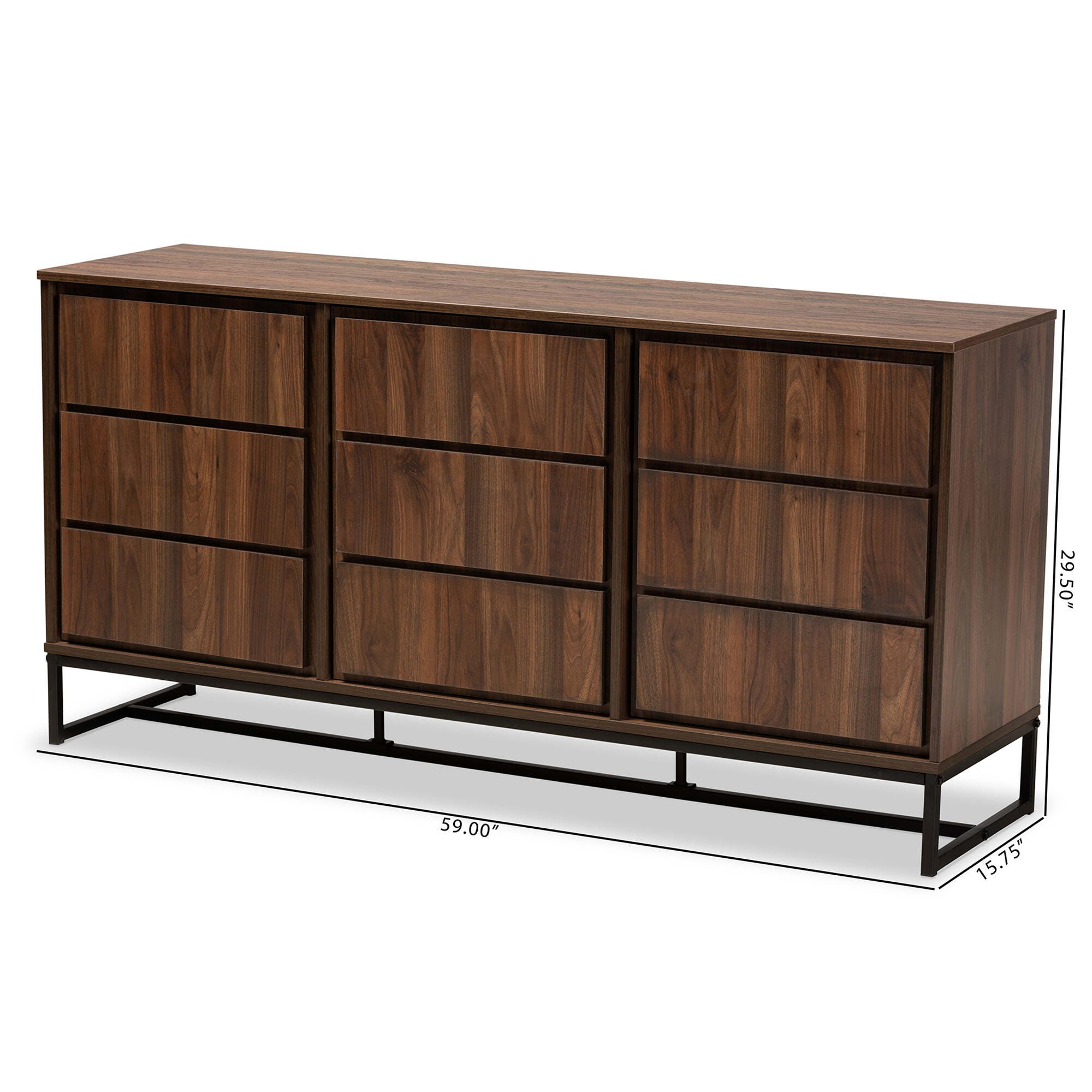 Baxton Studio Neil 3-Door Dining Room Sideboard Buffet, , large