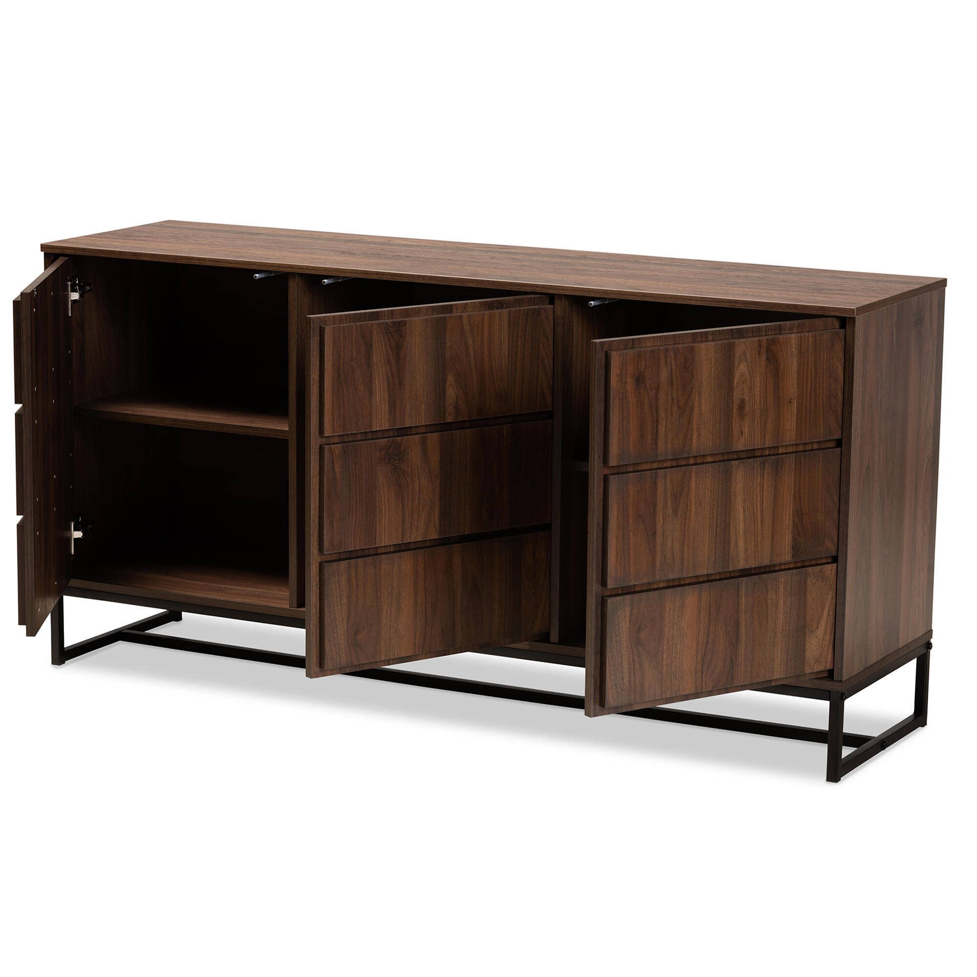 Baxton Studio Neil 3-Door Dining Room Sideboard Buffet, , large